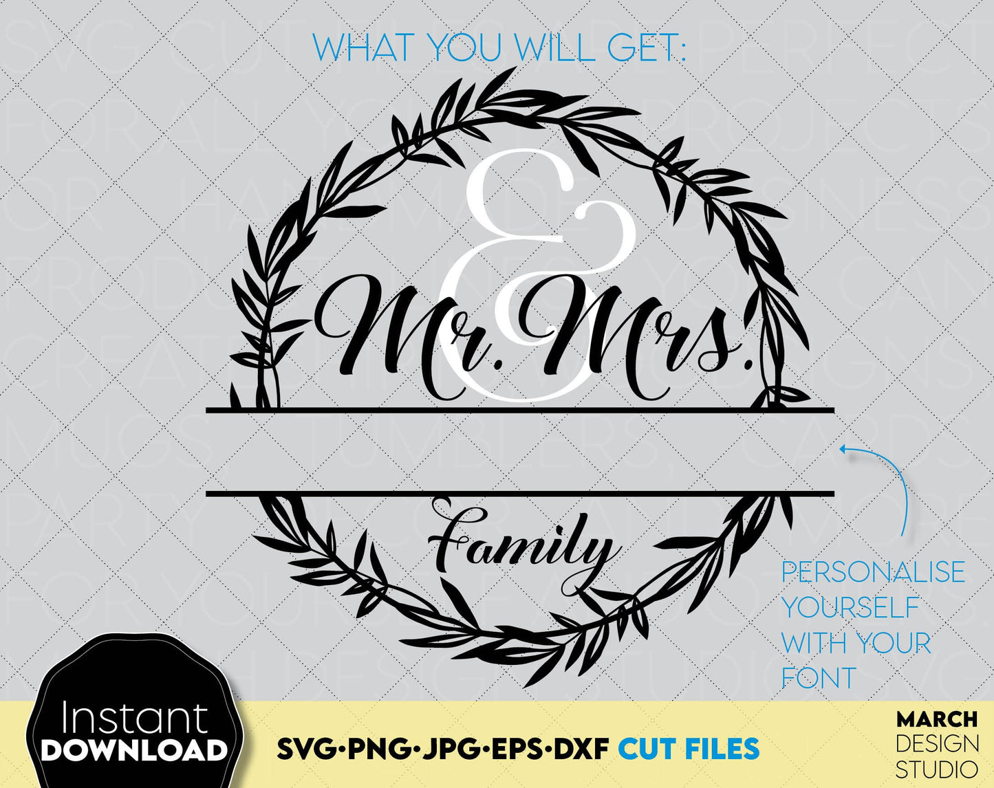 Family Split Monogram SVG designs for Your gift projects or home decoration. Files allow you to use designs for engraving, making shirts, tumblers with Cricut, Silhouette equipment. Monogram files also designed and easy to use for laser cutting.