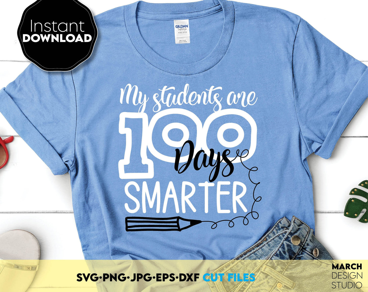 100 days of school svg bundle. SVG, PNG, JPG, EPS, DXF files included. Compatible with Cricut, Silhouette and others machines. Use for sublimation or laser cut projects as well. Buy now for a good - discount price. Enjoy!