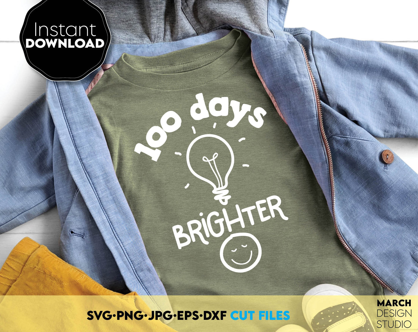 100 days of school svg bundle. SVG, PNG, JPG, EPS, DXF files included. Compatible with Cricut, Silhouette and others machines. Use for sublimation or laser cut projects as well. Buy now for a good - discount price. Enjoy!