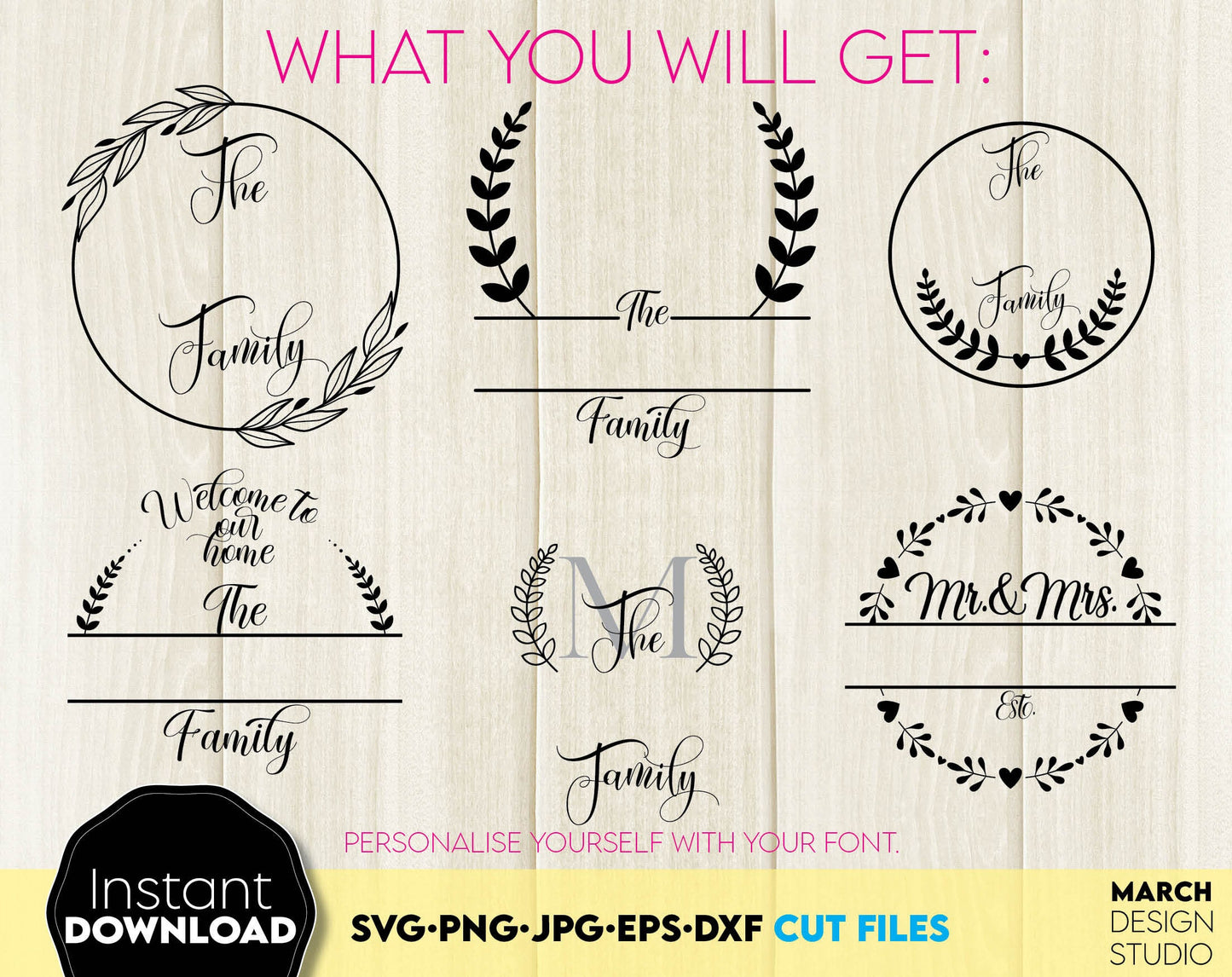 Split, Circle, Wreath Monogram SVG Bundle for Your Gift Projects.