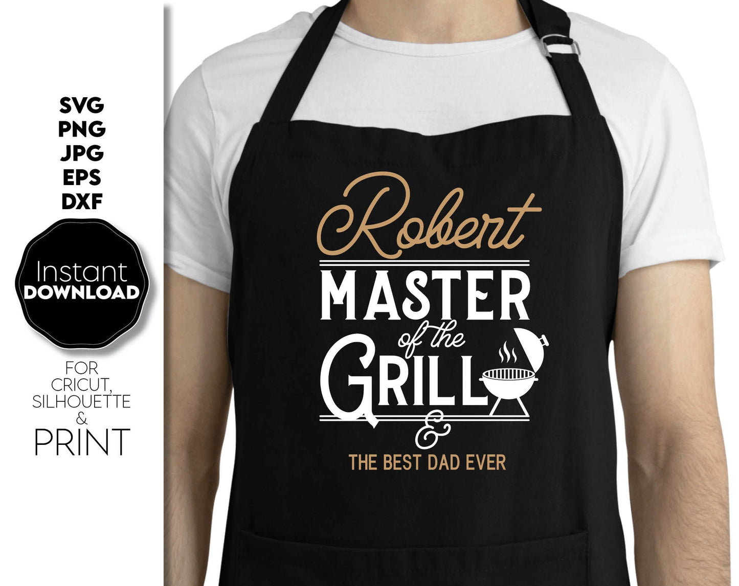 Master Of Grill - Fathers Day design for a great gift for your Dad. Use SVG, DXF, EPS, JPG or PNG. Use for cutting from vinyl, sublimation or for laser cut projects. Compatible with Cricut, Silhouette or other machines. Buy now and enjoy!