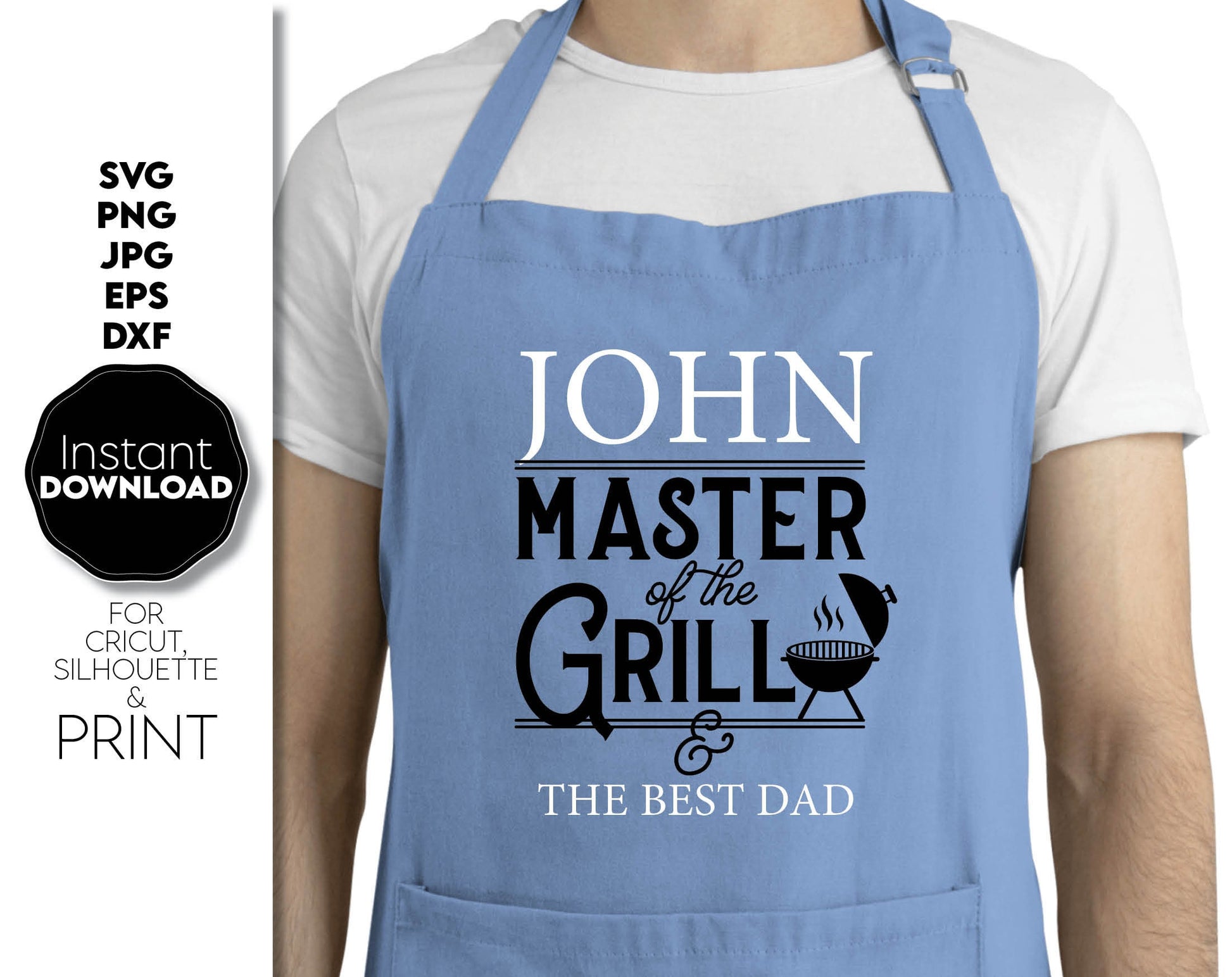 Master Of Grill - Fathers Day design for a great gift for your Dad. Use SVG, DXF, EPS, JPG or PNG. Use for cutting from vinyl, sublimation or for laser cut projects. Compatible with Cricut, Silhouette or other machines. Buy now and enjoy!