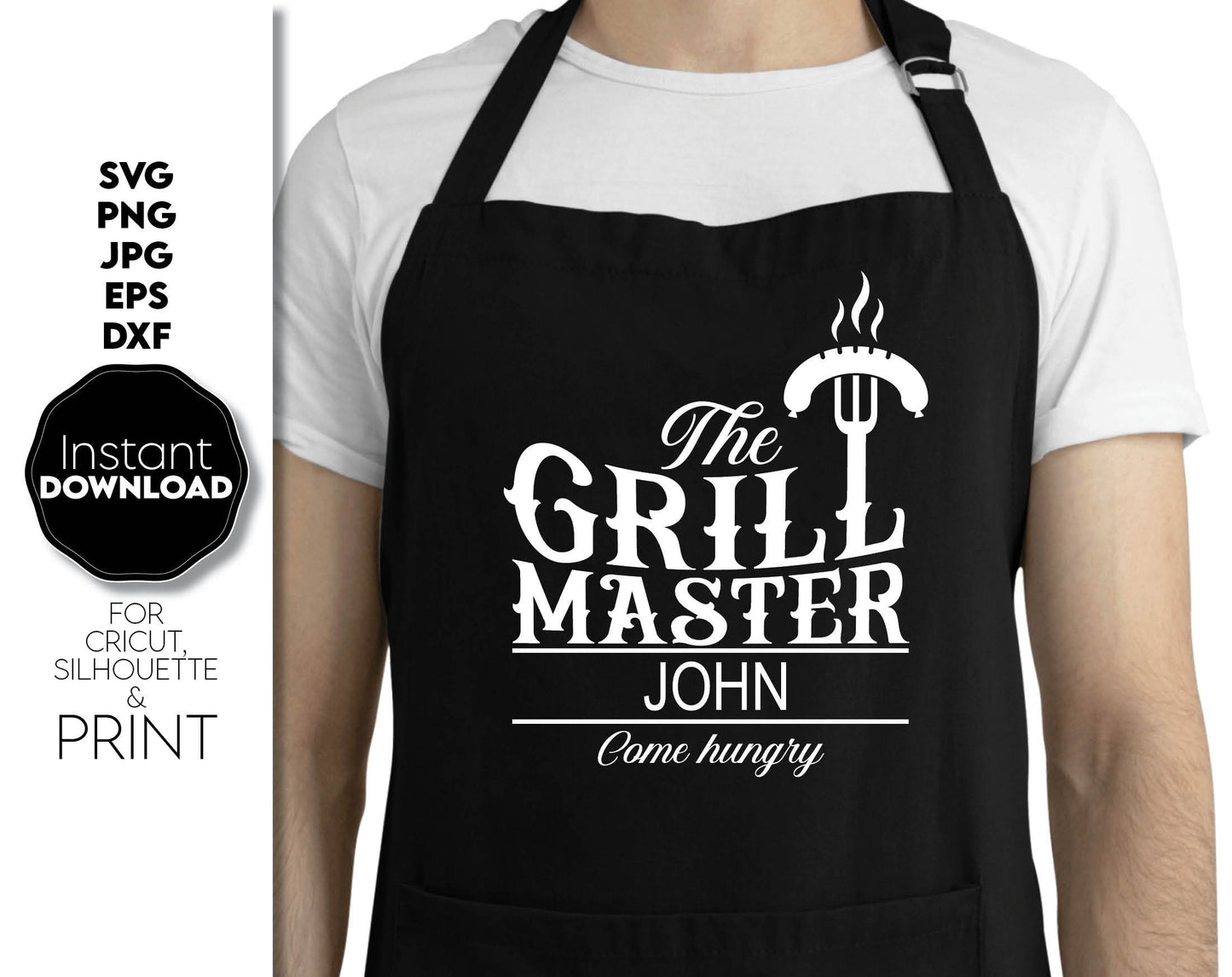 Grill Master custom design for a great gift for your Dad. Use SVG, DXF, EPS, JPG or PNG files formats to make Fathers Day or Dads birthday gifts. Put the design on a cup, shirt apron for your best dad in the world! Compatible with Cricut, Silhouette.