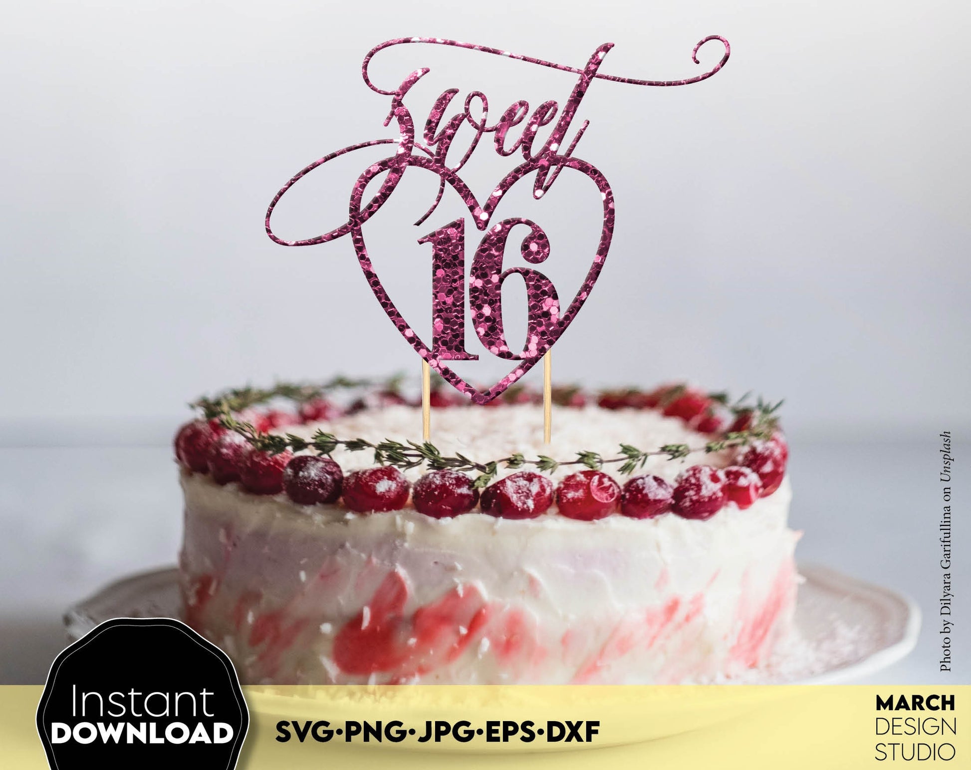 These 16th Birthday cake topper files bundle designs You can use them to surprise and delight your loved ones on an important event in life - 16th Birthday. SVG, PNG, DXF, EPS, JPG files included. Compatible with cricut or laser cut machines. Enjoy!