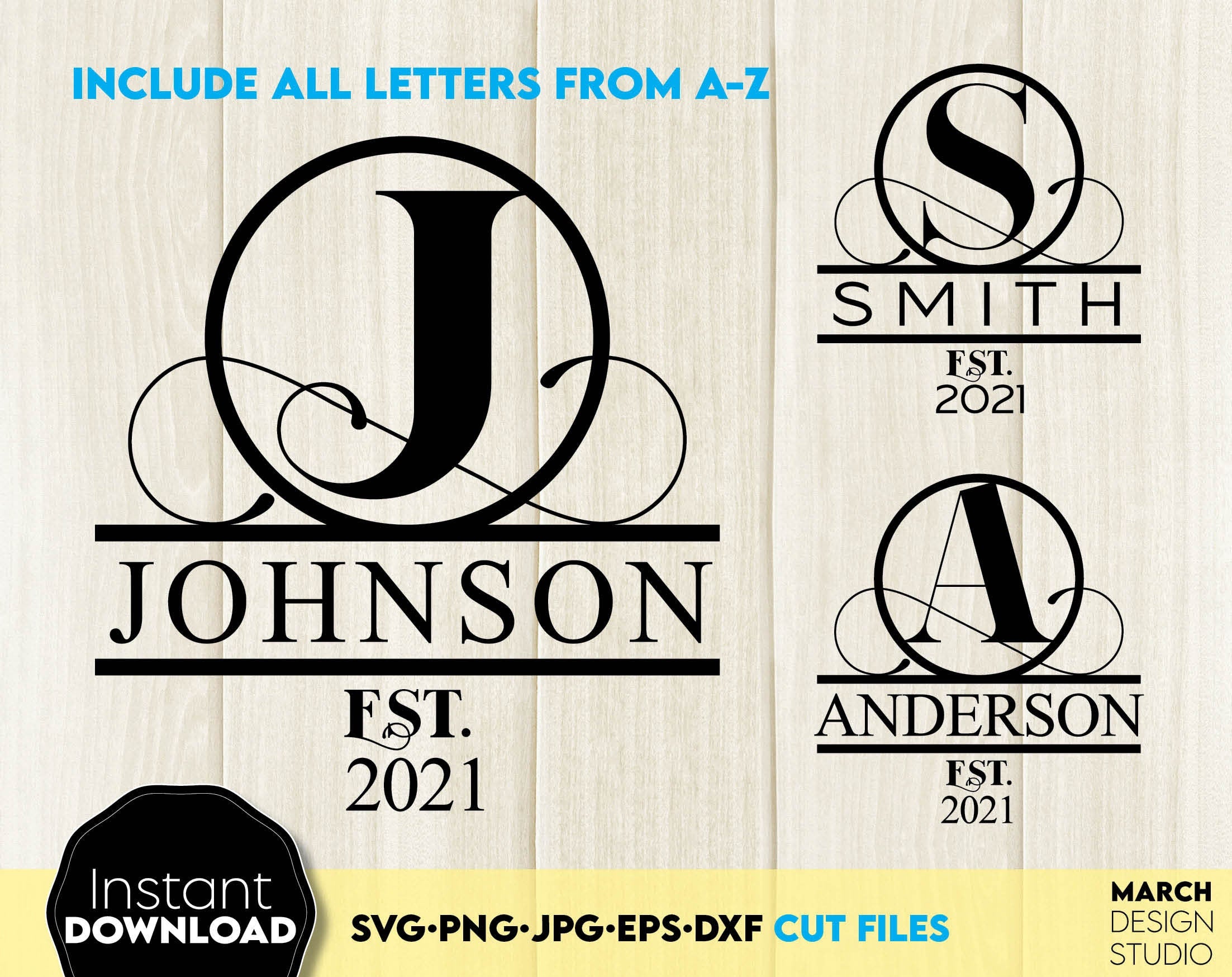 Monogram SVG | Split Monogram SVG | Family Monogram SVG | Monogram Spl ...
