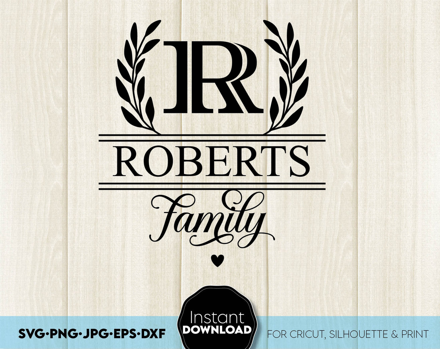 Family Name Monogram design for Your gift projects or home decoration. Files allow you to use designs for engraving on glass, making shirts, tumblers with Cricut, Silhouette equipment. Monogram files also designed and easy to use for laser cutting.