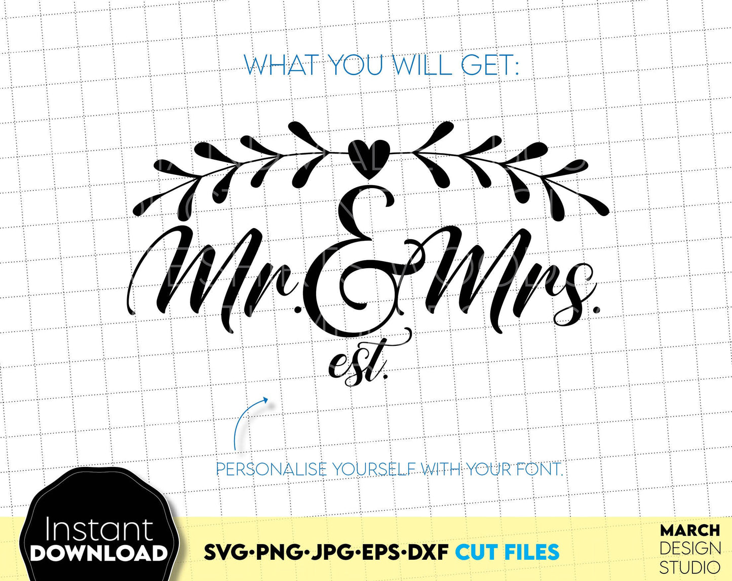 These Mr And Mrs Wedding est. 2024 design you can use them to surprise and delight your loved ones in an important event in life. Mr and Mrs sign is great and thoughtful gifts for weddings, or wedding anniversaries. Compatible with Cricut, Silhouette