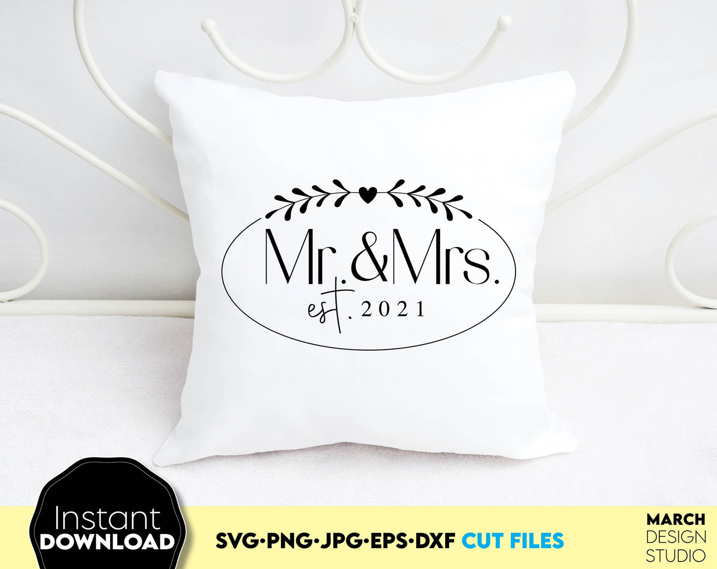 These Mr. and Mrs. SVG file design you can use them to surprise and delight your loved ones in an important event in life.
Mr. and Mrs. SVG is great and thoughtful gifts for weddings, wedding anniversaries. Use for cutting from vinyl, laser cutting.