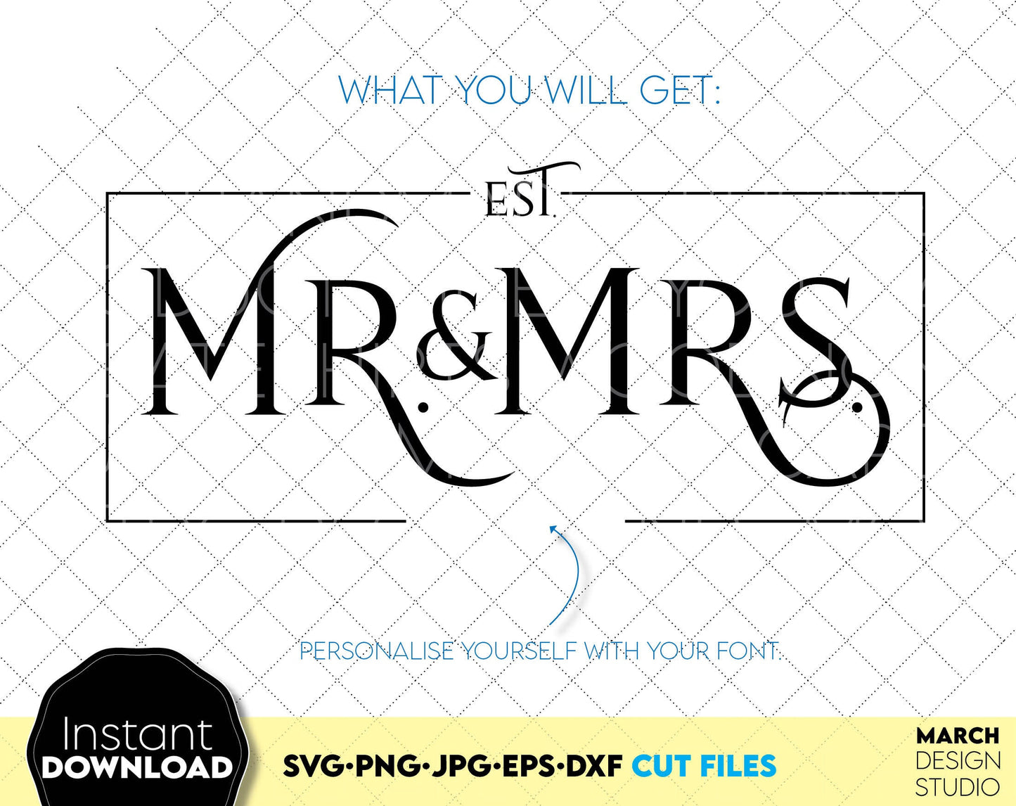 Mr and Mrs sign for Your wedding gift ideas. SVG PNG JPG EPS DXF files included. Compatible with Cricut, Silhouette or other equipment. Cut from vinul, use for sublimation or laser cut or grave projects. Buy now for a good price and enjoy!