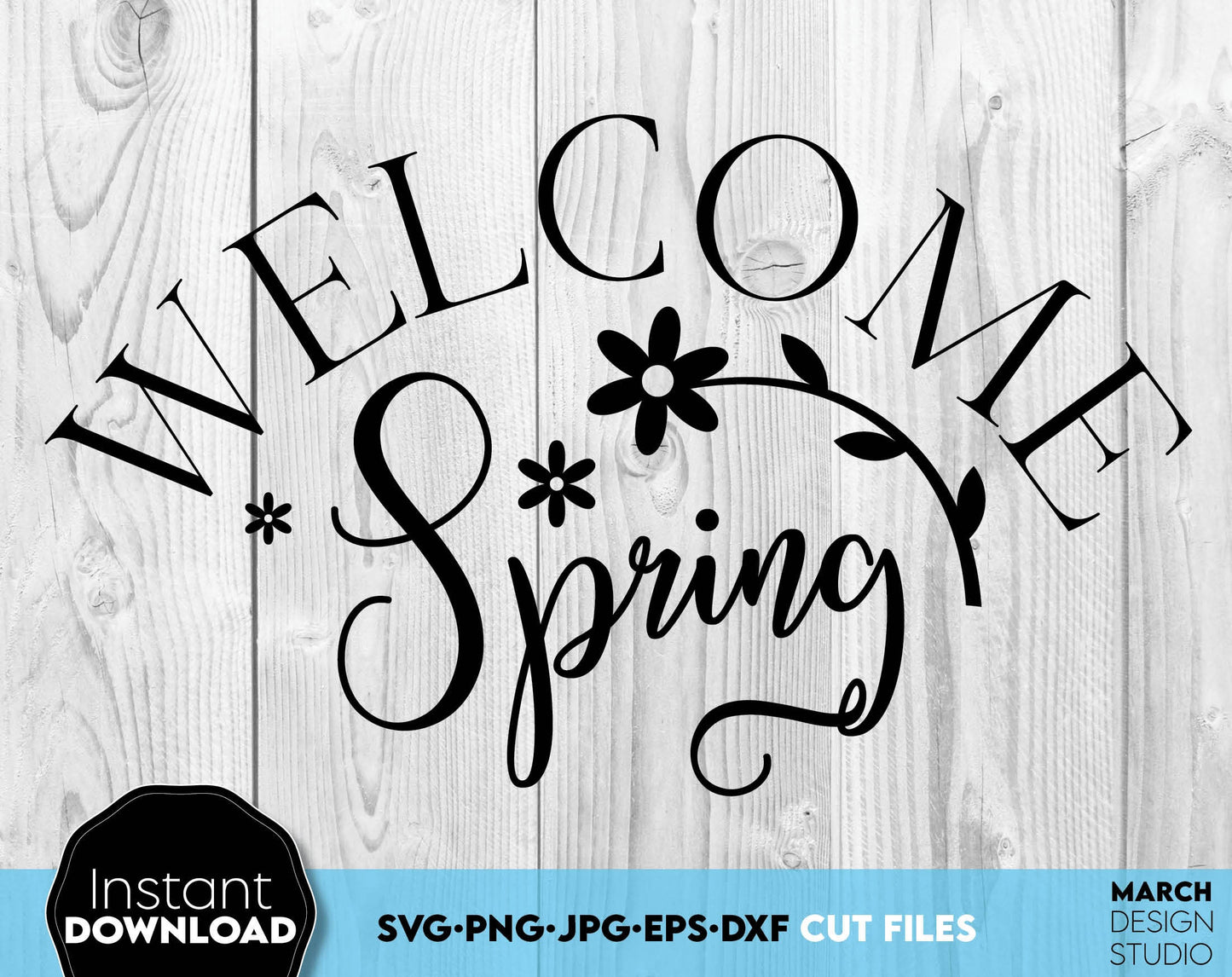 Spring ornaments bundle. Floral rabbit silhouette, welcome signs, fresh flower market, welcome sign and other designs included. All popular file formats. Cut for vinyl, use for sublimation or laser grave or cut projects. Buy now for a good price!