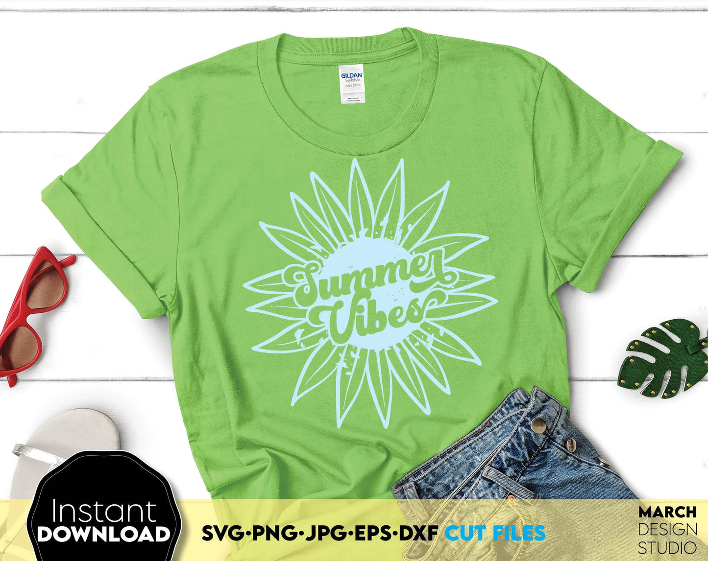 Sunflower Clipart For Summer Vibes Shirt. Use them for Your Holidays Shirts. SVG, PNG, DXF, EPS and EPS files included. Use for cutting from vinyl, sublimation or laser cut projects. Compatible with Cricut, Silhouette or other equipment. Buy now!