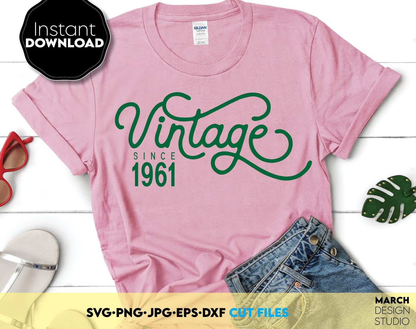 Vintage Birthday Shirt design for your birthday gift or a holiday treat for yourself. Ability to sublimate and use with vinyl cutting machines. Great design at a great price - buy now! Use with Cricut, Silhouette and Glowforge equipment. Laser Cut.