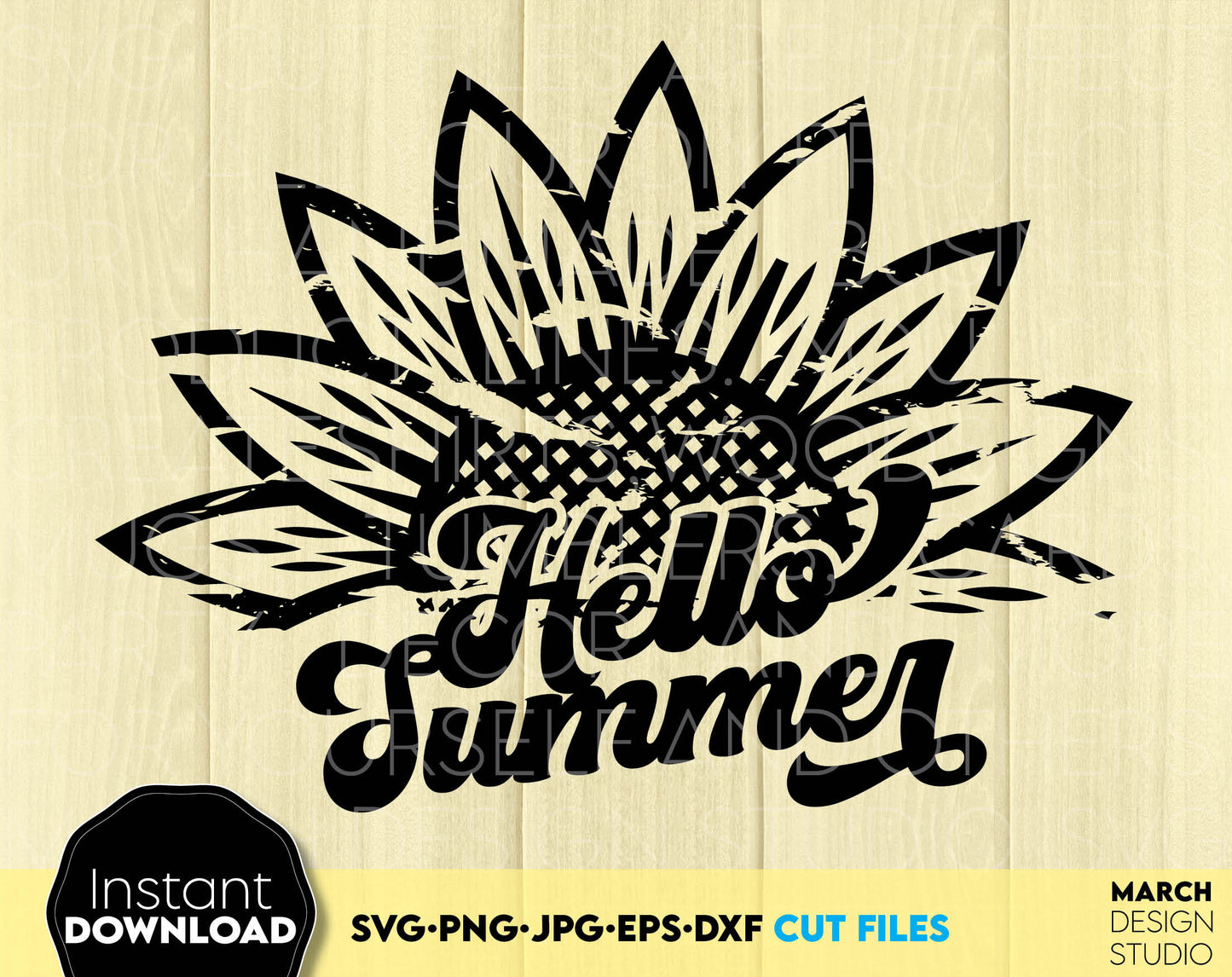 These Hello Summer Half Sunflower designs you can use them for Your shirt, tumblers, pillows or other projects. SVG, PNG, JPG, EPS, DXF files included. Compatible with Cricut, Silhouette and Glowforge equipment. Cut from vinyl, or use for sublimation