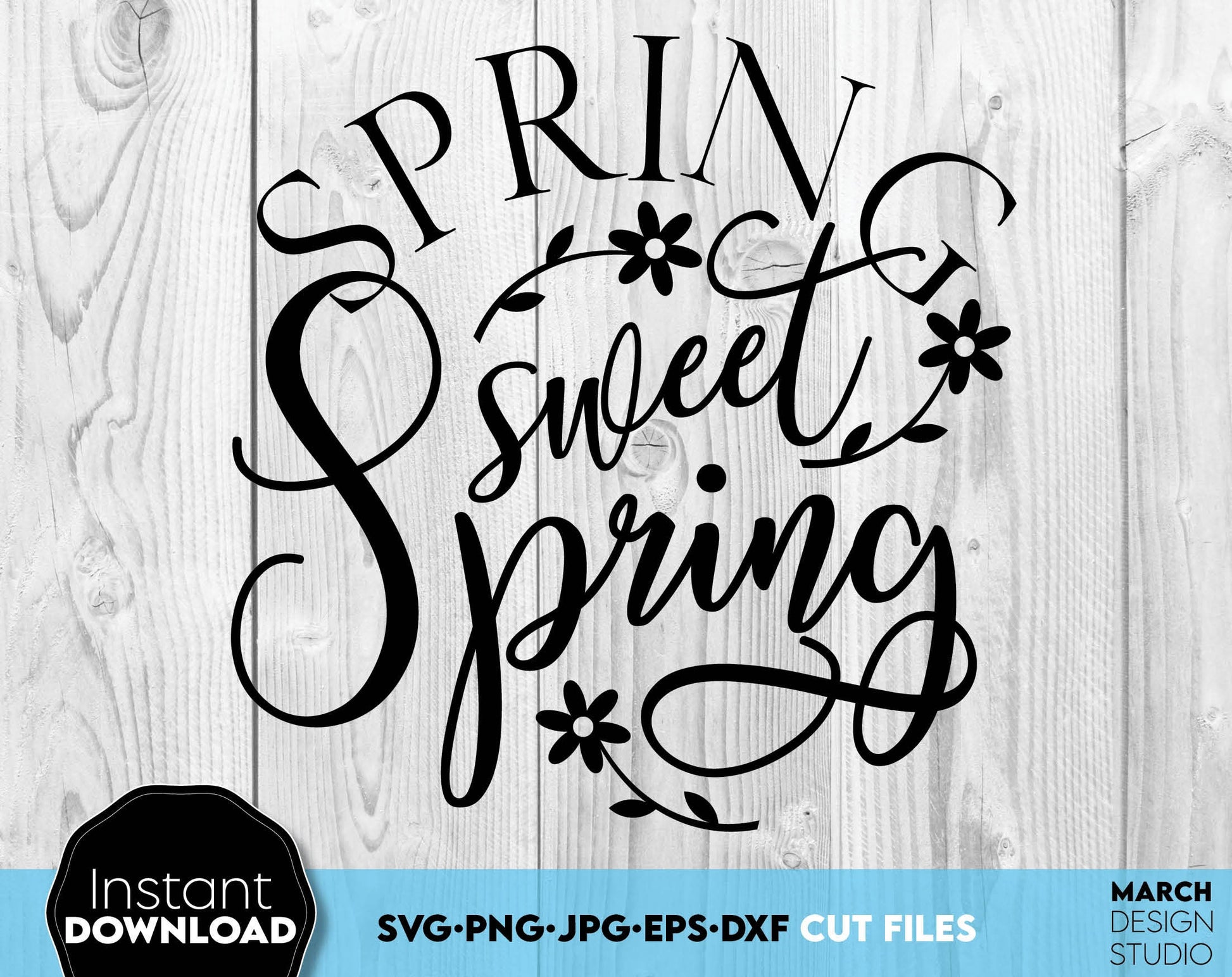 Spring ornaments bundle. Floral rabbit silhouette, welcome signs, fresh flower market, welcome sign and other designs included. All popular file formats. Cut for vinyl, use for sublimation or laser grave or cut projects. Buy now for a good price!