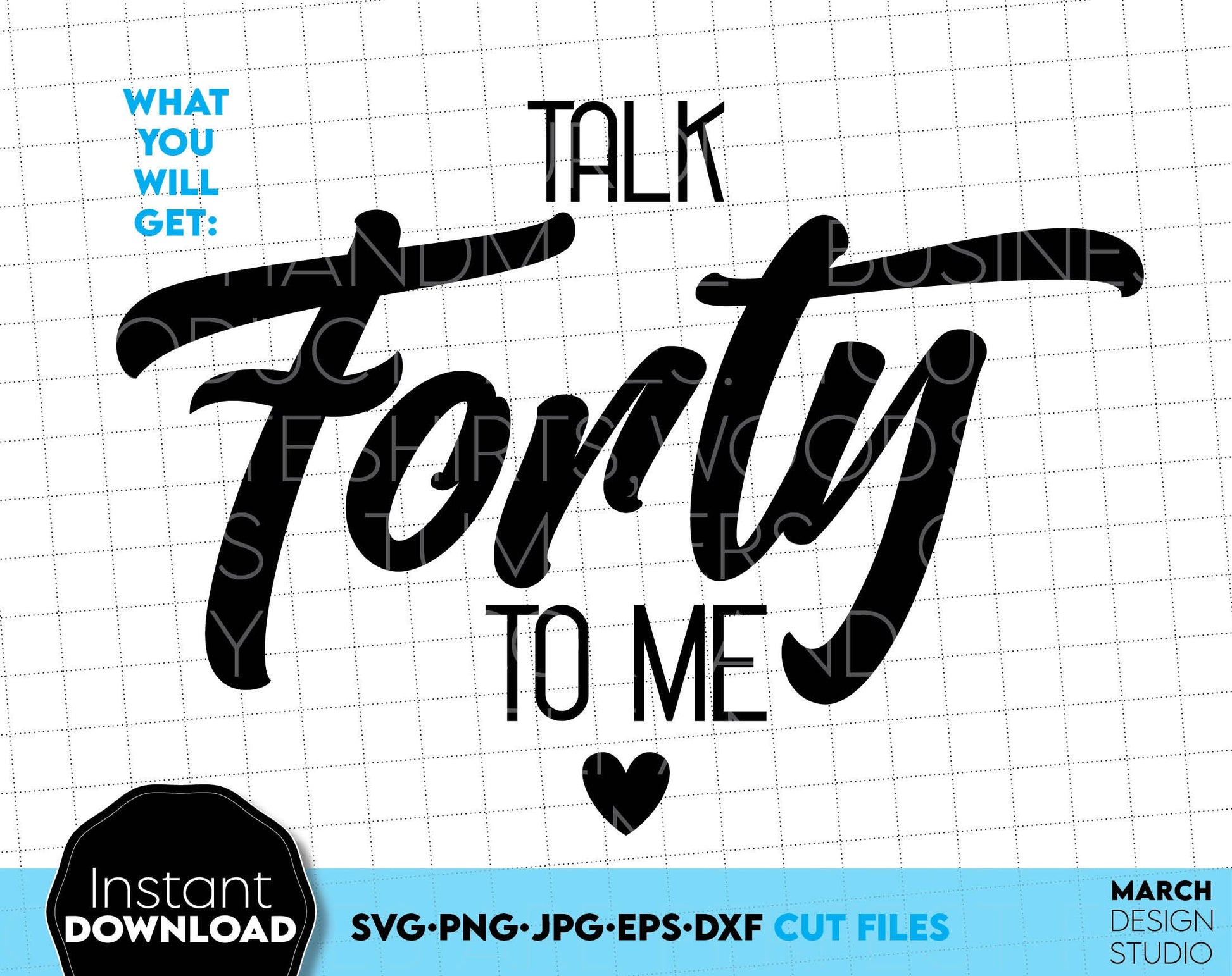 40th birthday shirt Shirt Design. Talk Forty To Me. SVG PNG JPG EPS DXF files included. Compatible with Cricut, Silhouette or other equipment. Cut from vinyl, use for sublimation or laser cut projects. Buy now for a good price and enjoy!
