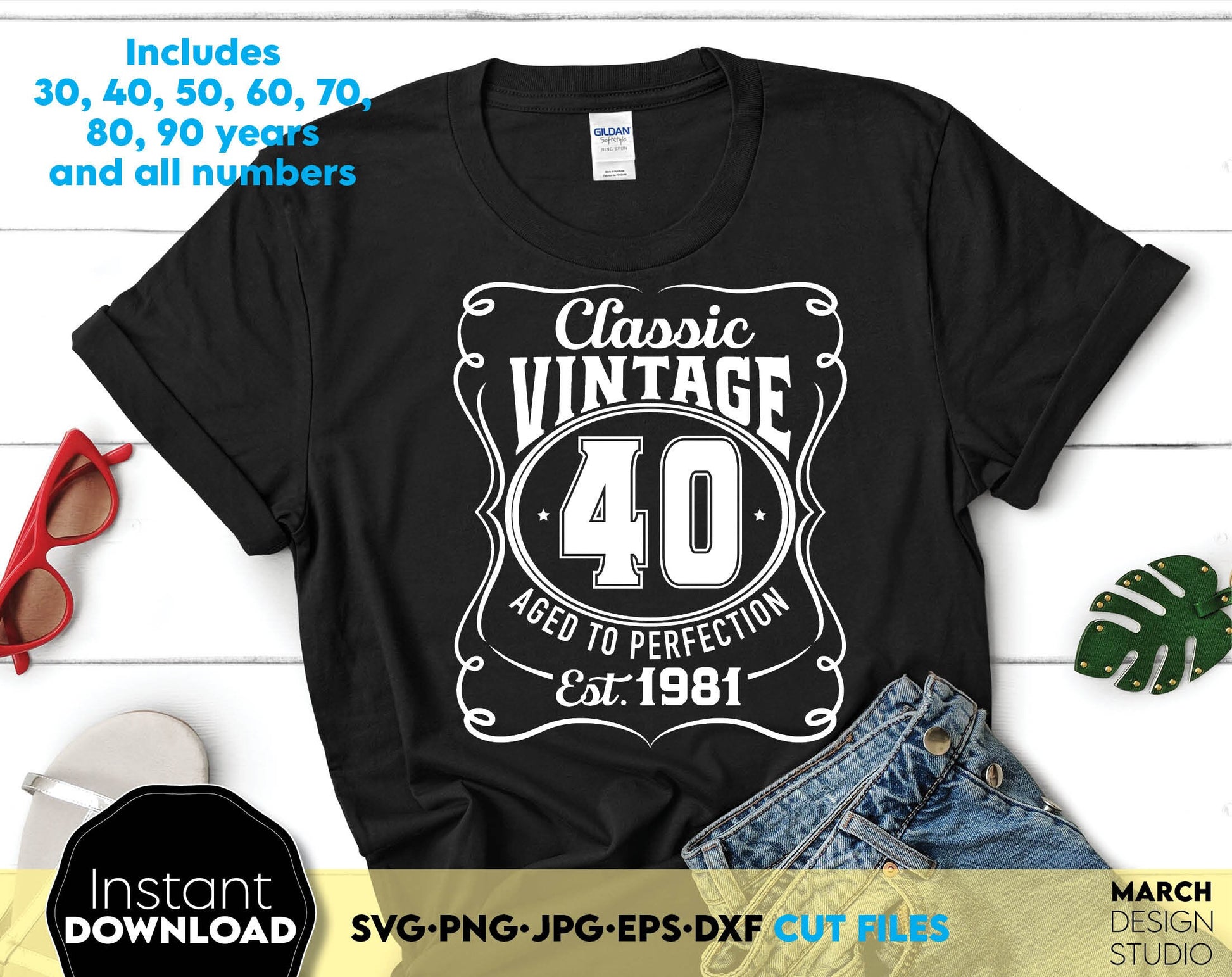 Birthday vintage bundle like a whiskey label is a great gift idea for Dad or Brother Birthday shirt. 30 to 90 numbers included. SVG PNG JPG EPS DXF files included. Compatible with Cricut, Silhouette or other equipment. Buy now for a good price, enjoy