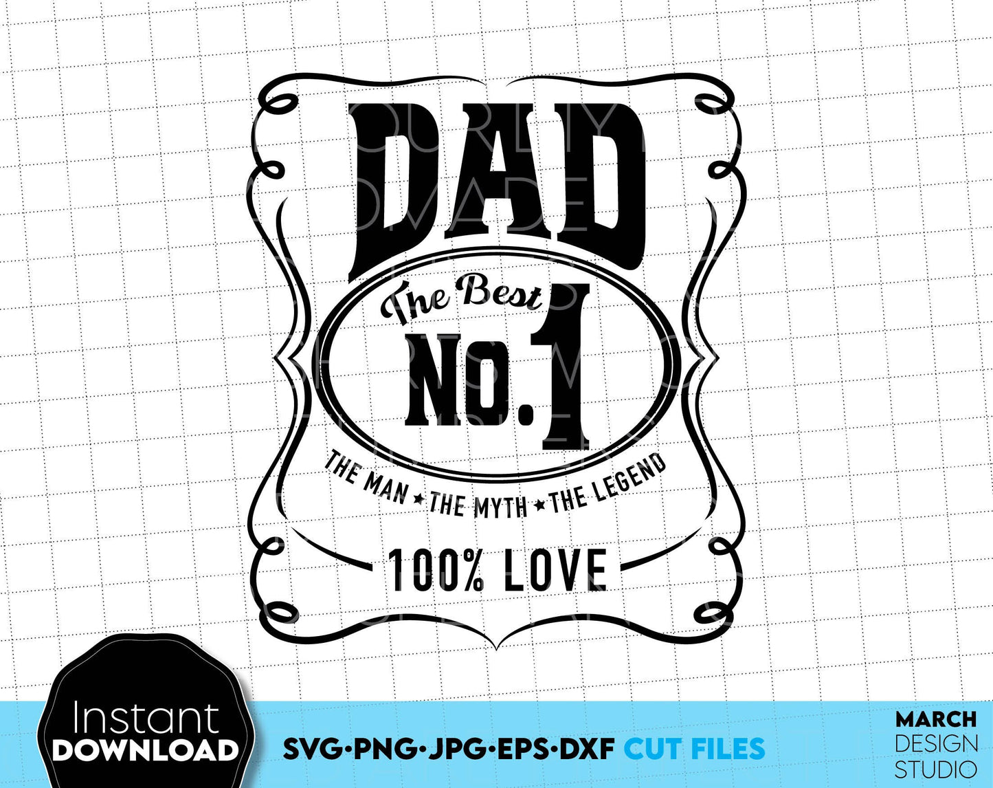 Fathers Day design for a great gift for your Dad. Use SVG, DXF, EPS, JPG or PNG files formats to make Fathers Day or Dad birthday gifts.
Put the design on a cup, shirt or apron for your best dad in the world! Cut from vinyl, use for sublimation, too!