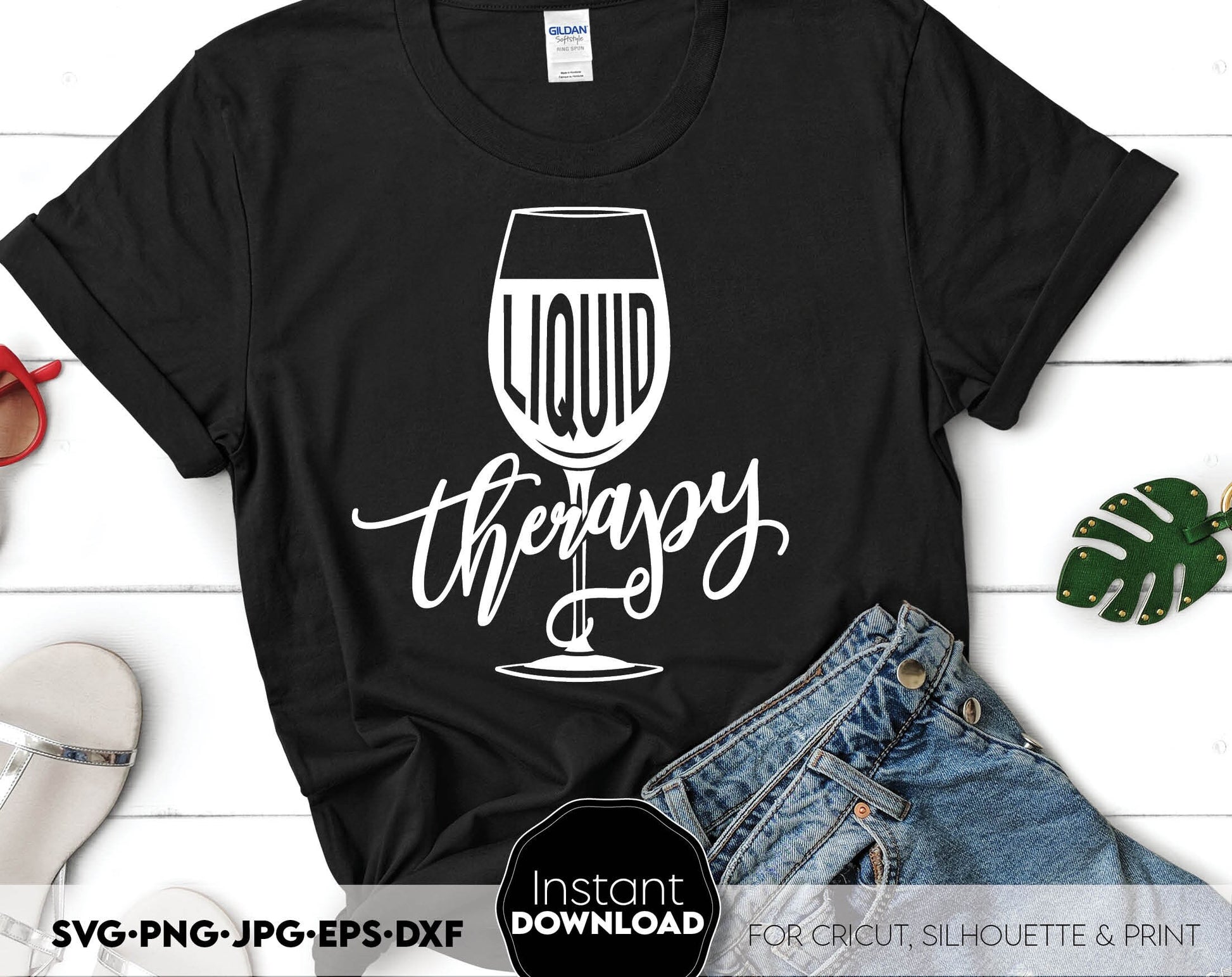 Fanny Liquid Therapy shirt with this text and wine glass with wine on it. SVG, PNG, JPG, EPS and DXF files included. Compatible with Cricut, Silhouette and others machines. Use for sublimation or laser cut projects as well. Buy now and Enjoy!