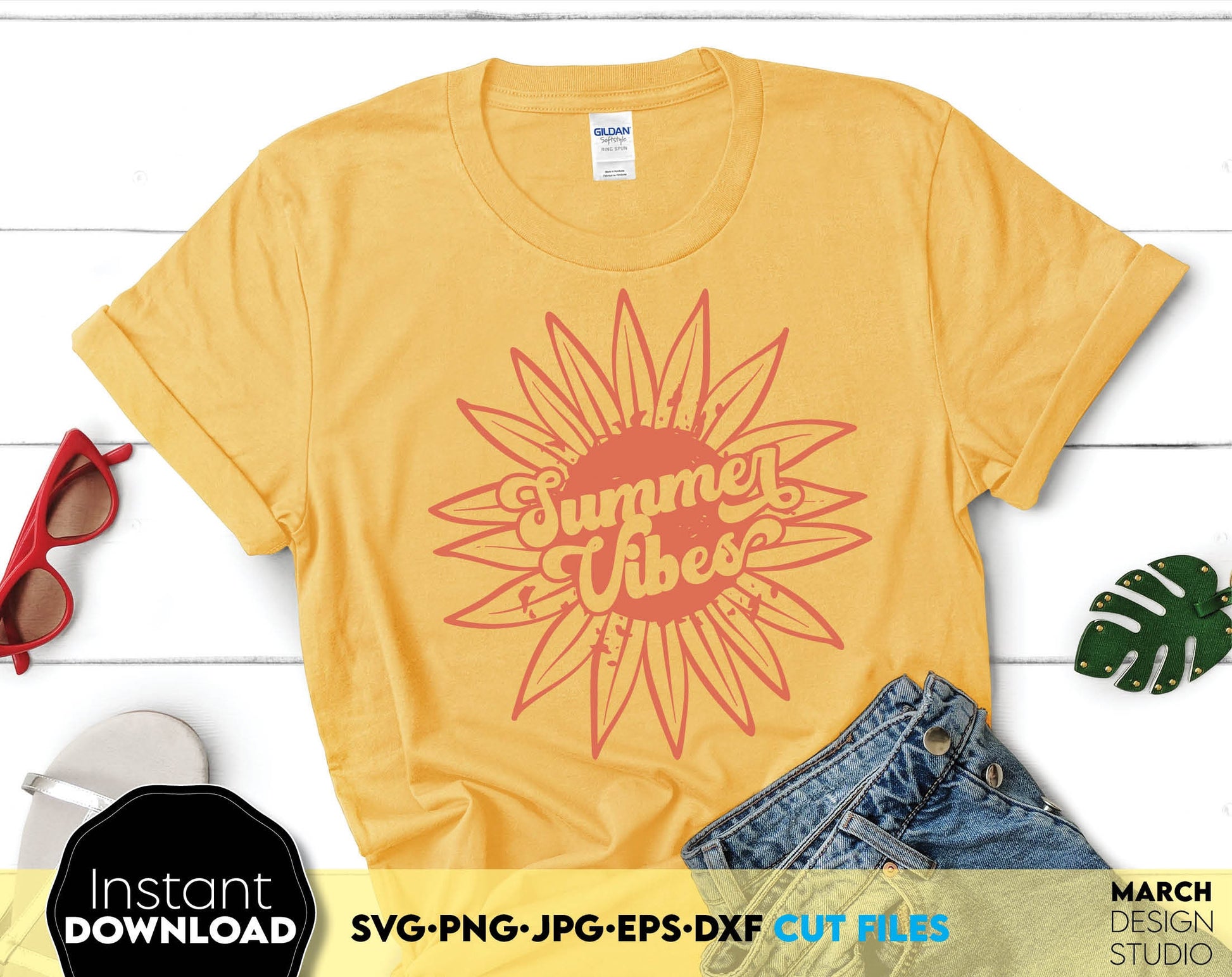 Sunflower Clipart For Summer Vibes Shirt. Use them for Your Holidays Shirts. SVG, PNG, DXF, EPS and EPS files included. Use for cutting from vinyl, sublimation or laser cut projects. Compatible with Cricut, Silhouette or other equipment. Buy now!