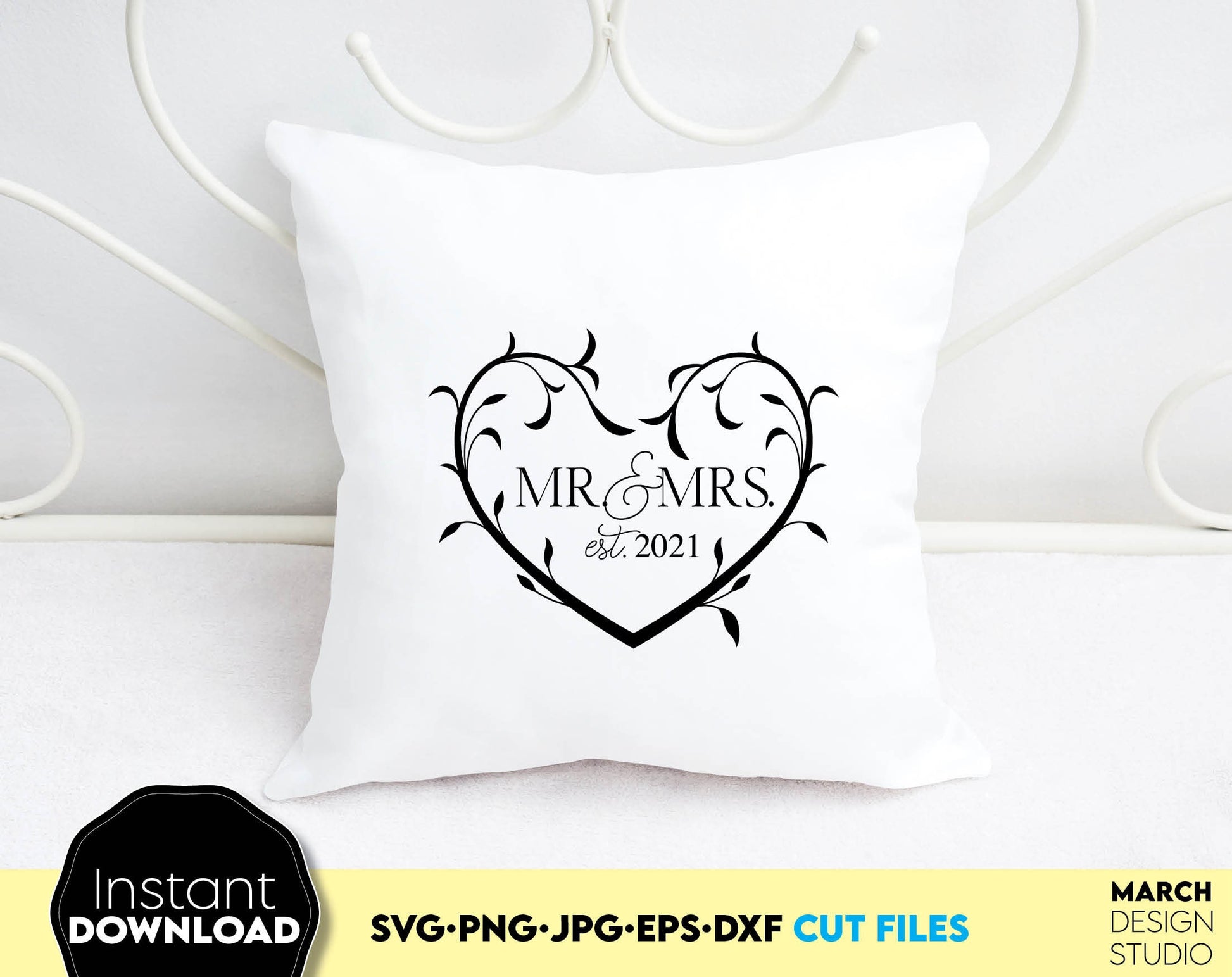 Mr and Mrs sign for Your wedding gift ideas. SVG PNG JPG EPS DXF files included. Compatible with Cricut, Silhouette or other equipment. Cut from vinul, use for sublimation or laser cut or grave projects. Buy now for a good price and enjoy!