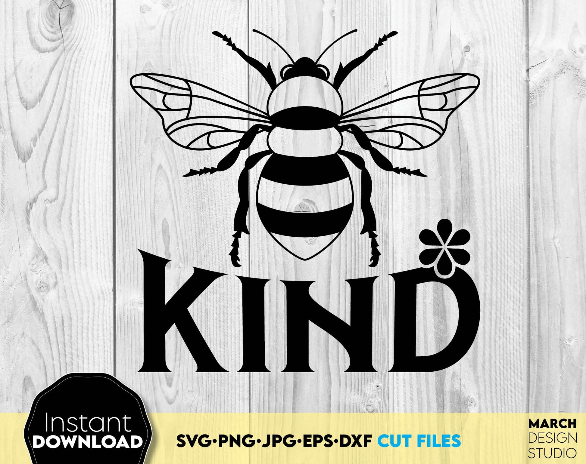 Funny Bee Kind design for Your creative projects! SVG, PNG, JPG, EPS and DXF files included. Compatible with Cricut, Silhouette and others machines. Use for sublimation or laser cut projects as well. Buy now for a good - discount price. Enjoy!