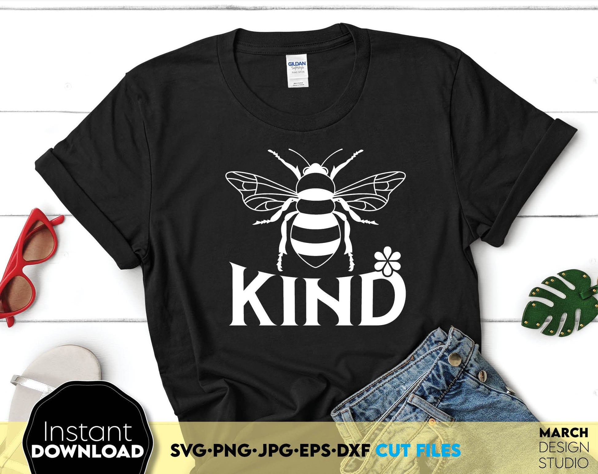 Funny Bee Kind design for Your creative projects! SVG, PNG, JPG, EPS and DXF files included. Compatible with Cricut, Silhouette and others machines. Use for sublimation or laser cut projects as well. Buy now for a good - discount price. Enjoy!