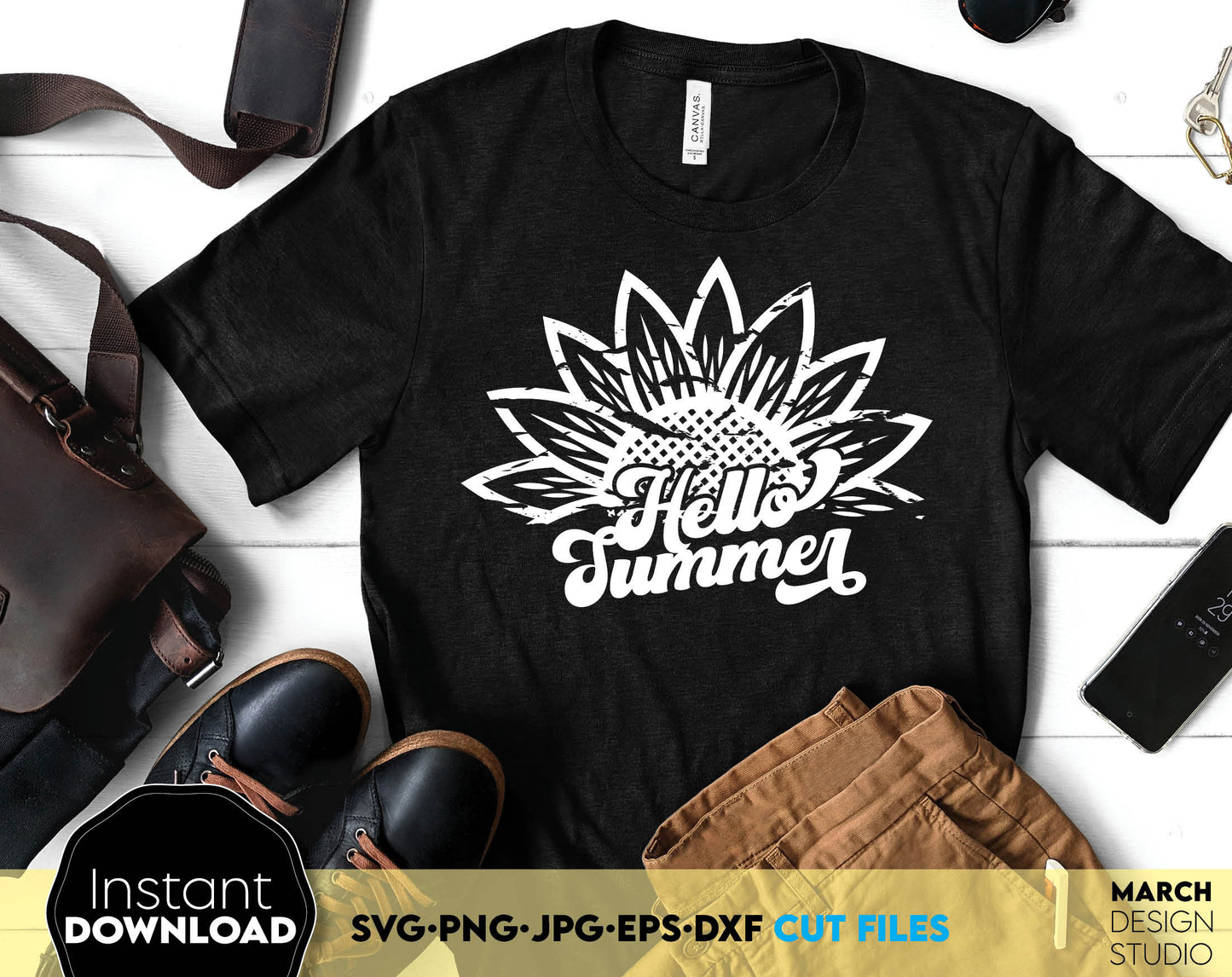 These Hello Summer Half Sunflower designs you can use them for Your shirt, tumblers, pillows or other projects. SVG, PNG, JPG, EPS, DXF files included. Compatible with Cricut, Silhouette and Glowforge equipment. Cut from vinyl, or use for sublimation