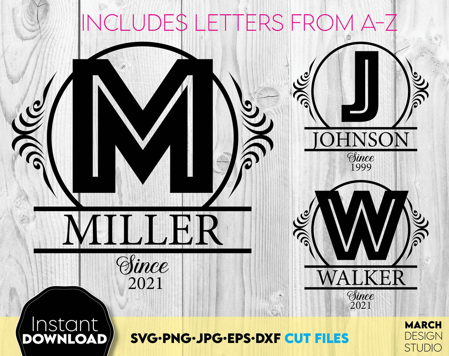 Split Monogram SVG, Monogram SVG, Family Monogram SVG, Split Letters svg, Wedding Monogram svg, Personalized Gift svg, Last Name Sign Png