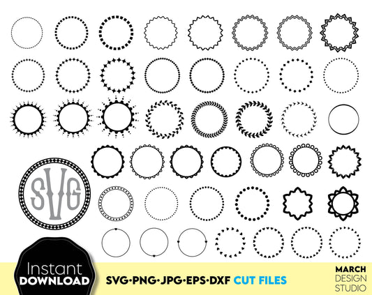 Circle SVG Bundle | Circle Monogram SVG | Frames Circle SVG | Monogram Frame svg | Wreath Frames svg |Round Frame Clipart png | Circle png