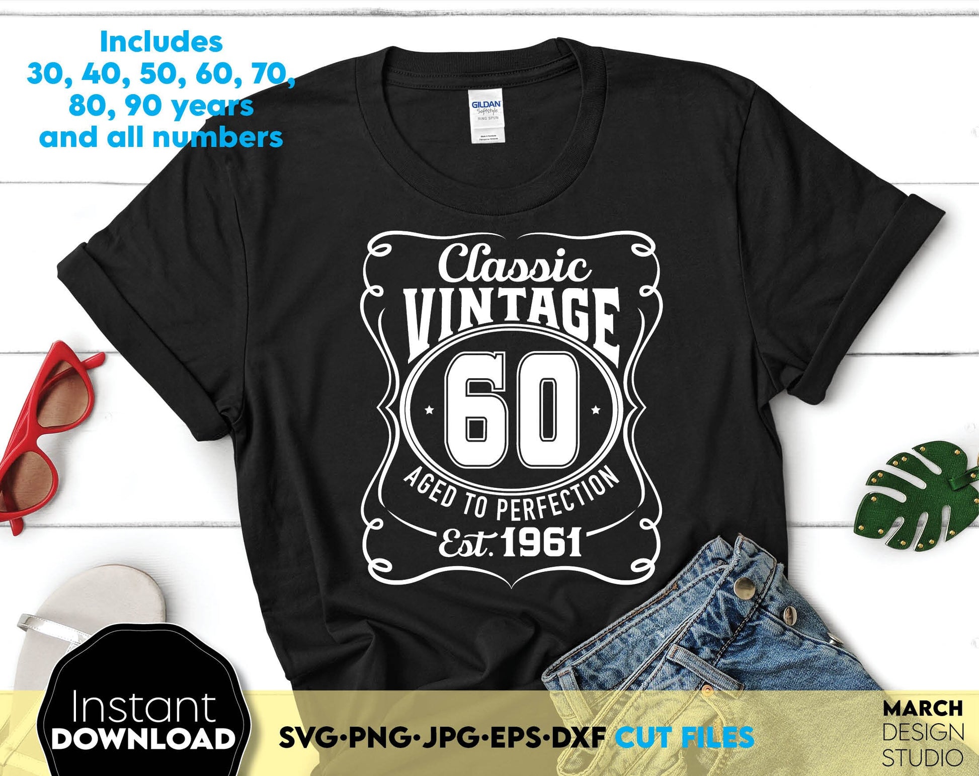 Birthday vintage bundle like a whiskey label is a great gift idea for Dad or Brother Birthday shirt. 30 to 90 numbers included. SVG PNG JPG EPS DXF files included. Compatible with Cricut, Silhouette or other equipment. Buy now for a good price, enjoy