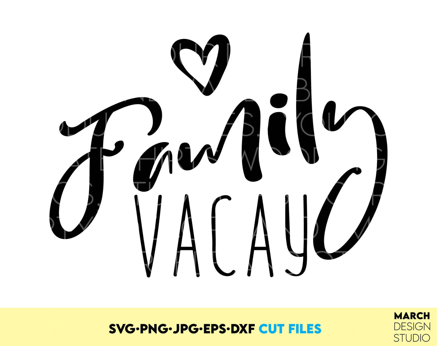 Family Vacay design for You travel or family trip shirts. SVG, PNG, JPG, EPS and DXF files included. Compatible with Cricut, Silhouette and others machines. Use for sublimation or laser cut projects as well. Buy now for a good - discount price. Enjoy