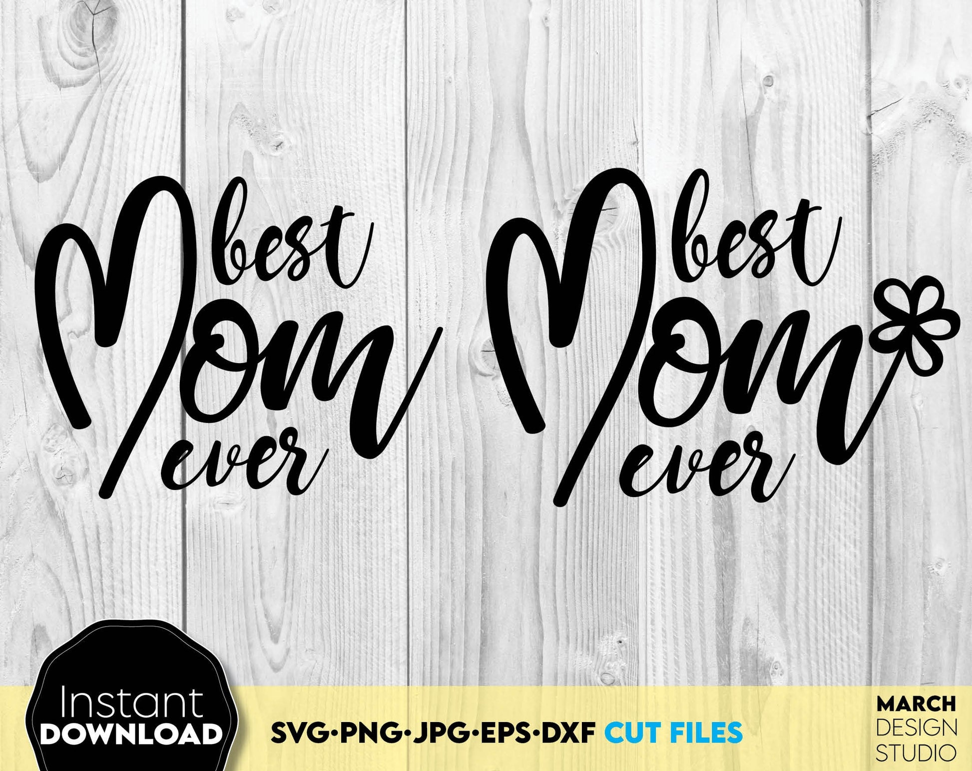 Mothers Day or mom birthday designs bundle with inspirational quotes. SVG, PNG, JPG, EPS, DXF files included. Compatible with Cricut, Silhouette or other machines. Cut from vinyl, use for sublimation or laser cut projects. Buy now for a good price!