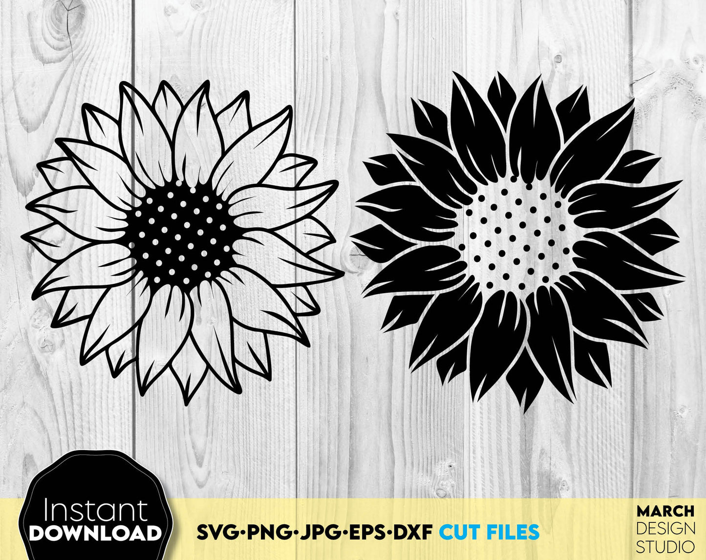 Sunflowers bundle for Your home decor craft ideas. SVG PNG JPG EPS DXF files included. Compatible with Cricut, Silhouette, Studio, Glowforge or other equipment. Cut from vinyl, use for sublimation or laser cut projects. But now for a good price!