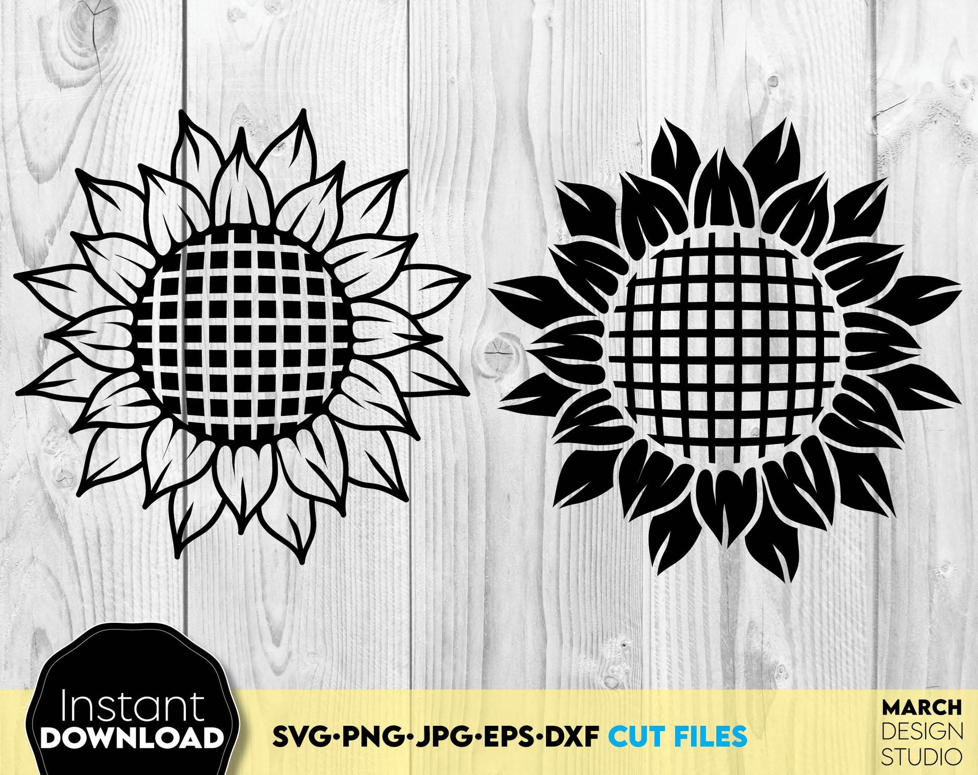 Sunflower Clipart for Your creative projects. SVG, PNG, JPG, EPS and DXF files included. Compatible with Cricut, Silhouette and others machines. Use for sublimation or laser cut projects as well. Buy now for a good - discount price. Enjoy!