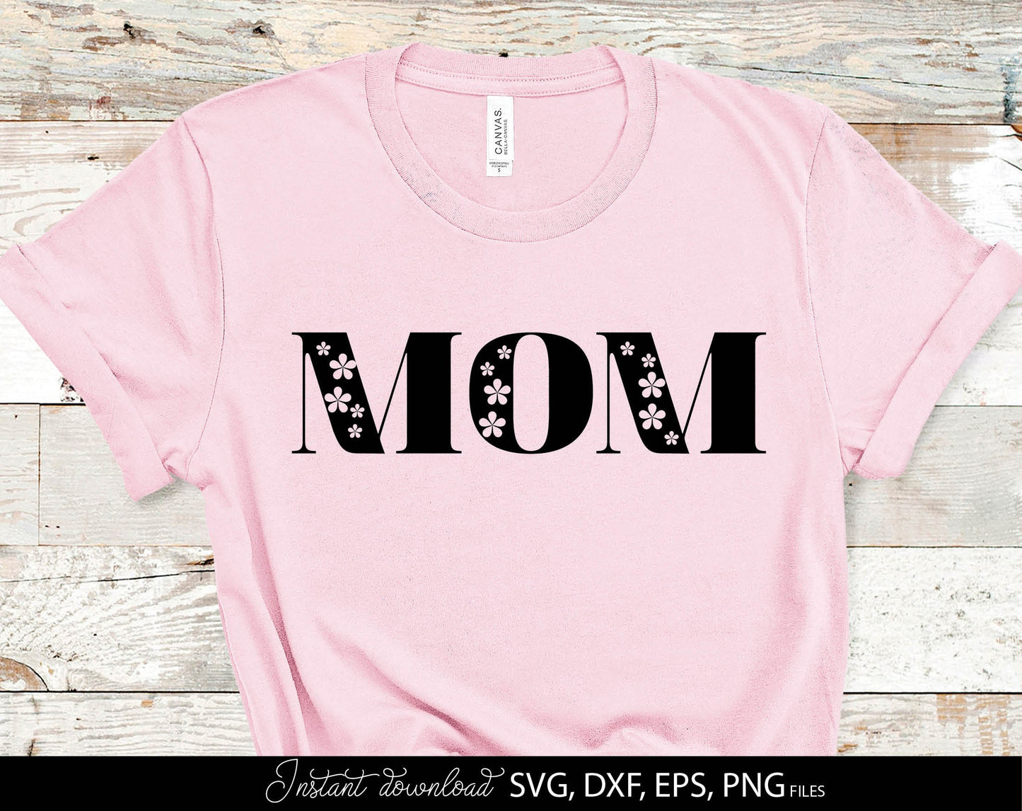 Floral design for a gift for mom, mama, mommy, nana bundle. Use it for moms birthday or as a Mother Day gift. Put the design on a shirt, tumbler or pillow, mom will be happy with a unique gift. SVG, DXF, EPS, PNG files included. Buy now and enjoy!