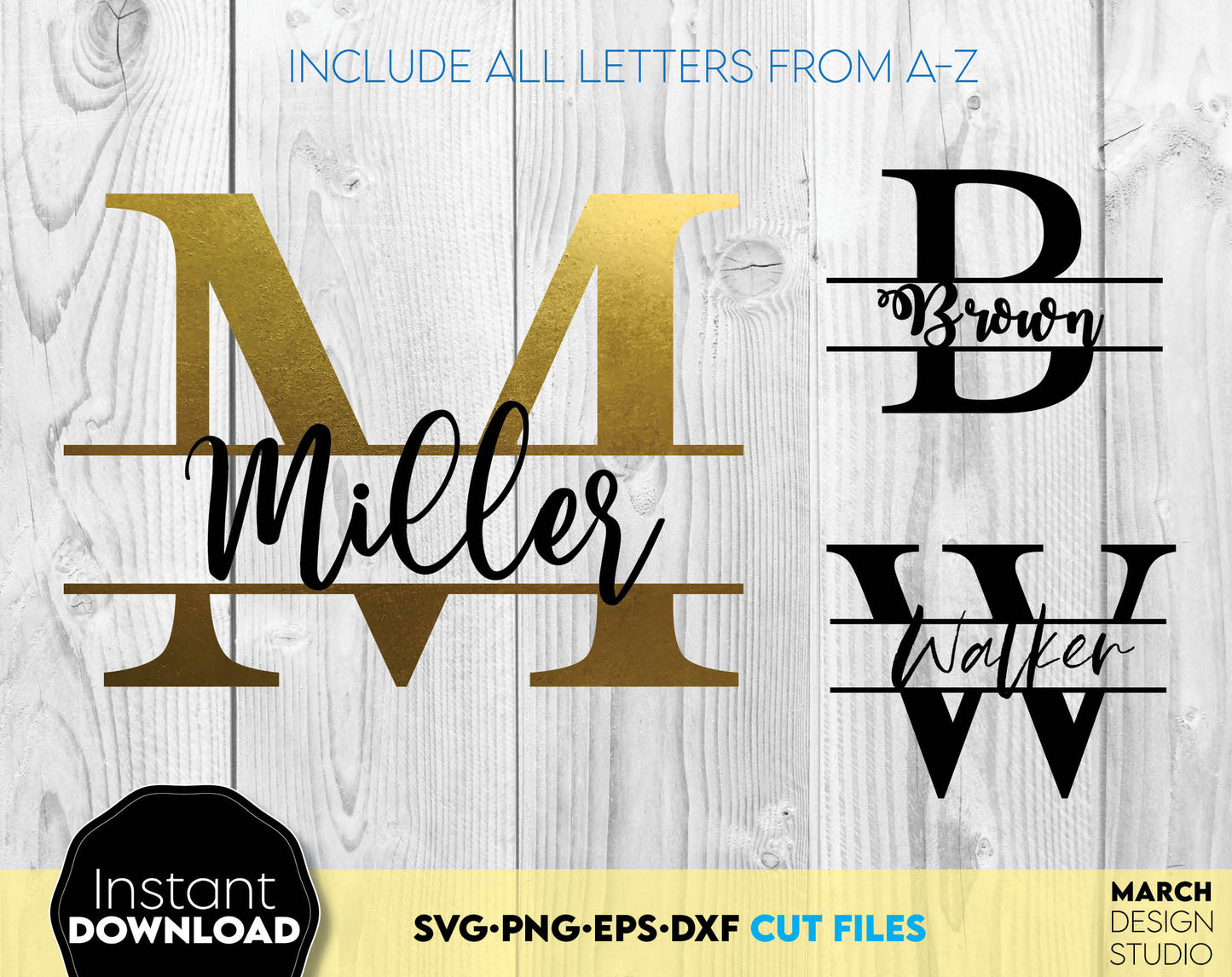 I have made these Split Name Monogram font design, and I hope you can use them to surprise your loved ones. Just click ADD TO CARD. You can use monogram SVG files to make gifts for various important events, like - Christmas, Birthdays, Weddings, etc