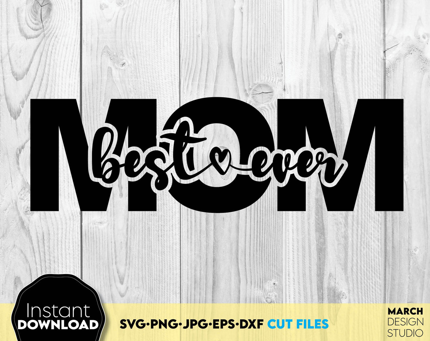 Mothers Day or mom birthday designs bundle with inspirational quotes. SVG, PNG, JPG, EPS, DXF files included. Compatible with Cricut, Silhouette or other machines. Cut from vinyl, use for sublimation or laser cut projects. Buy now for a good price!