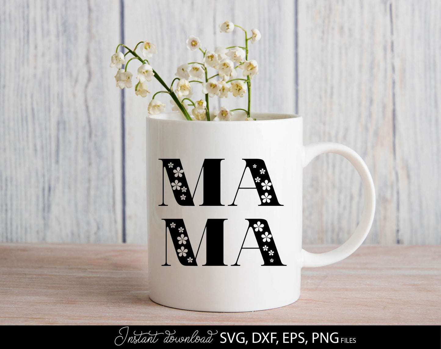 Floral design for a gift for mom, mama, mommy, nana bundle. Use it for moms birthday or as a Mother Day gift. Put the design on a shirt, tumbler or pillow, mom will be happy with a unique gift. SVG, DXF, EPS, PNG files included. Buy now and enjoy!