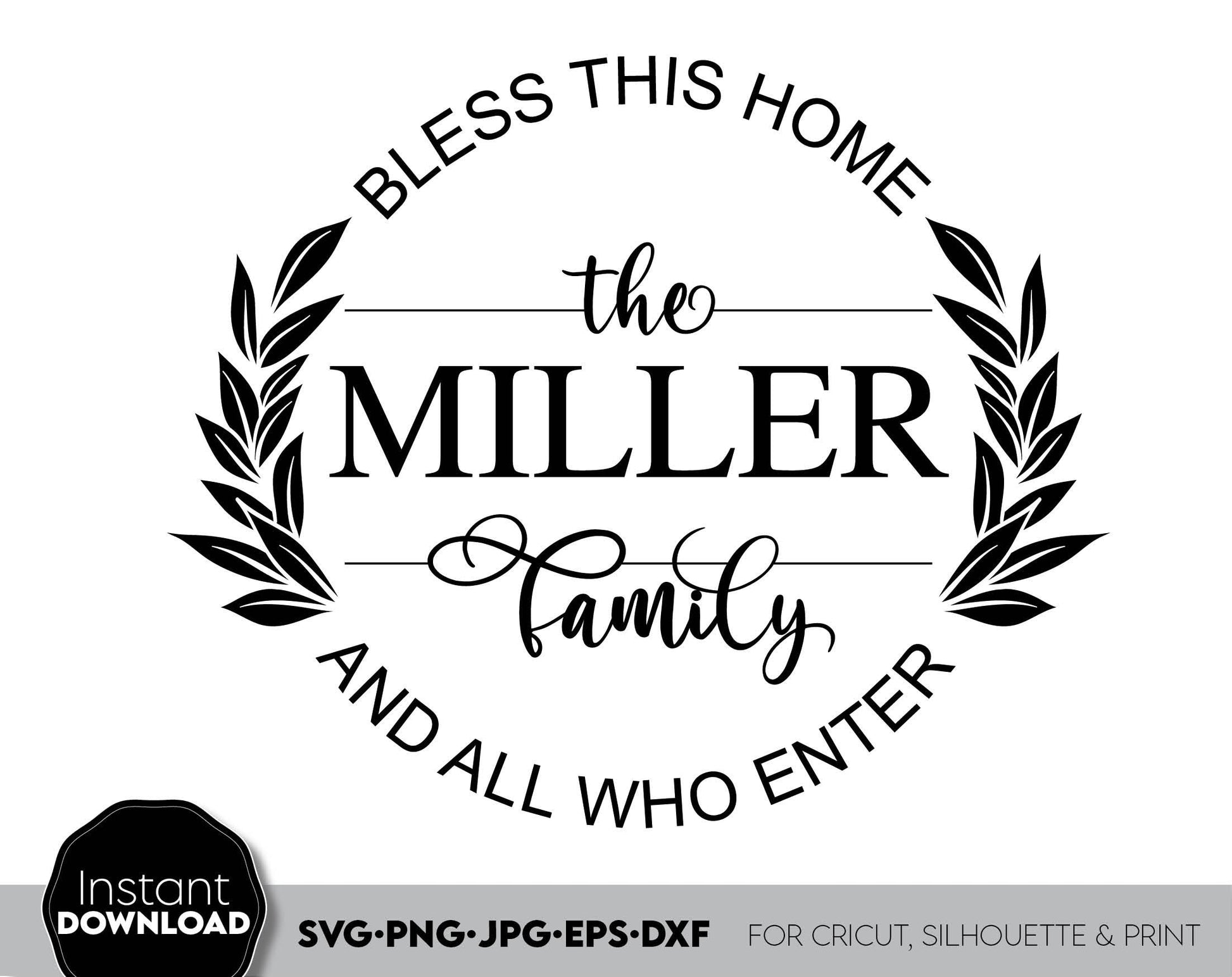 I have made these family name monogram circle frame SVG designs, and I hope you can use them to surprise and delight your loved ones on various holidays. 
last name monogram SVG is a great and thoughtful gift for Christmas, birthdays, weddings, etc.