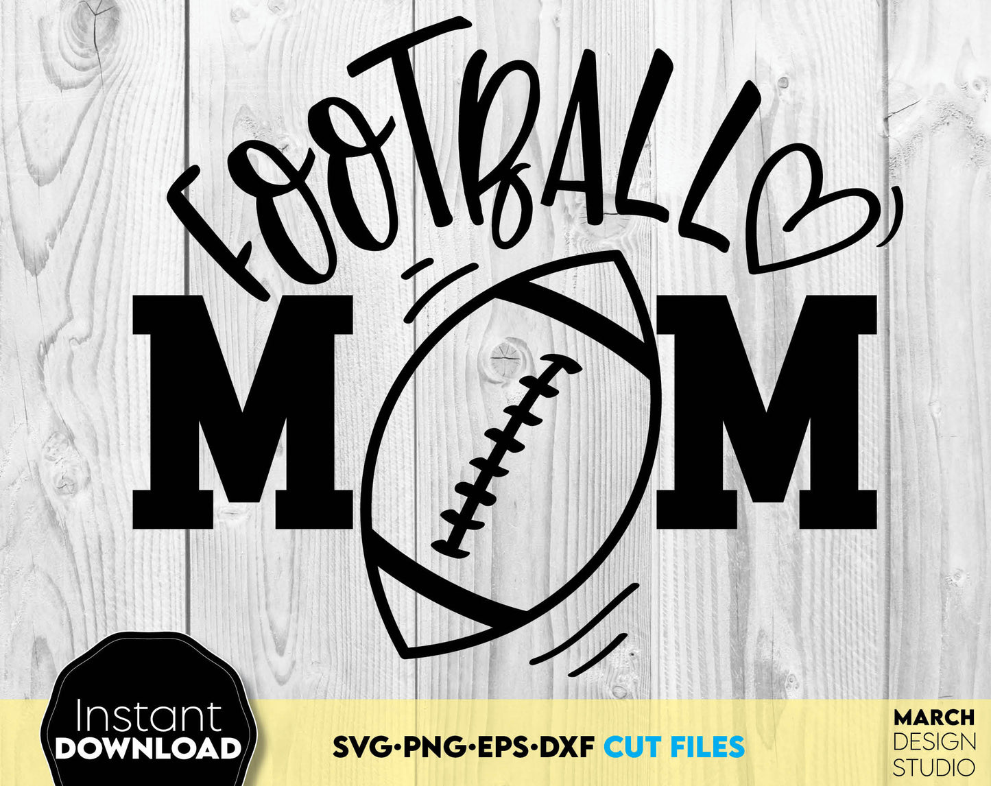 Football mom shirt design. svg png dxf eps files included. Use for cutting from vinyl, sublimation or laser cut projects. Compatible with Cricut, Silhouette or other machines. Buy now for a good price and enjoy!