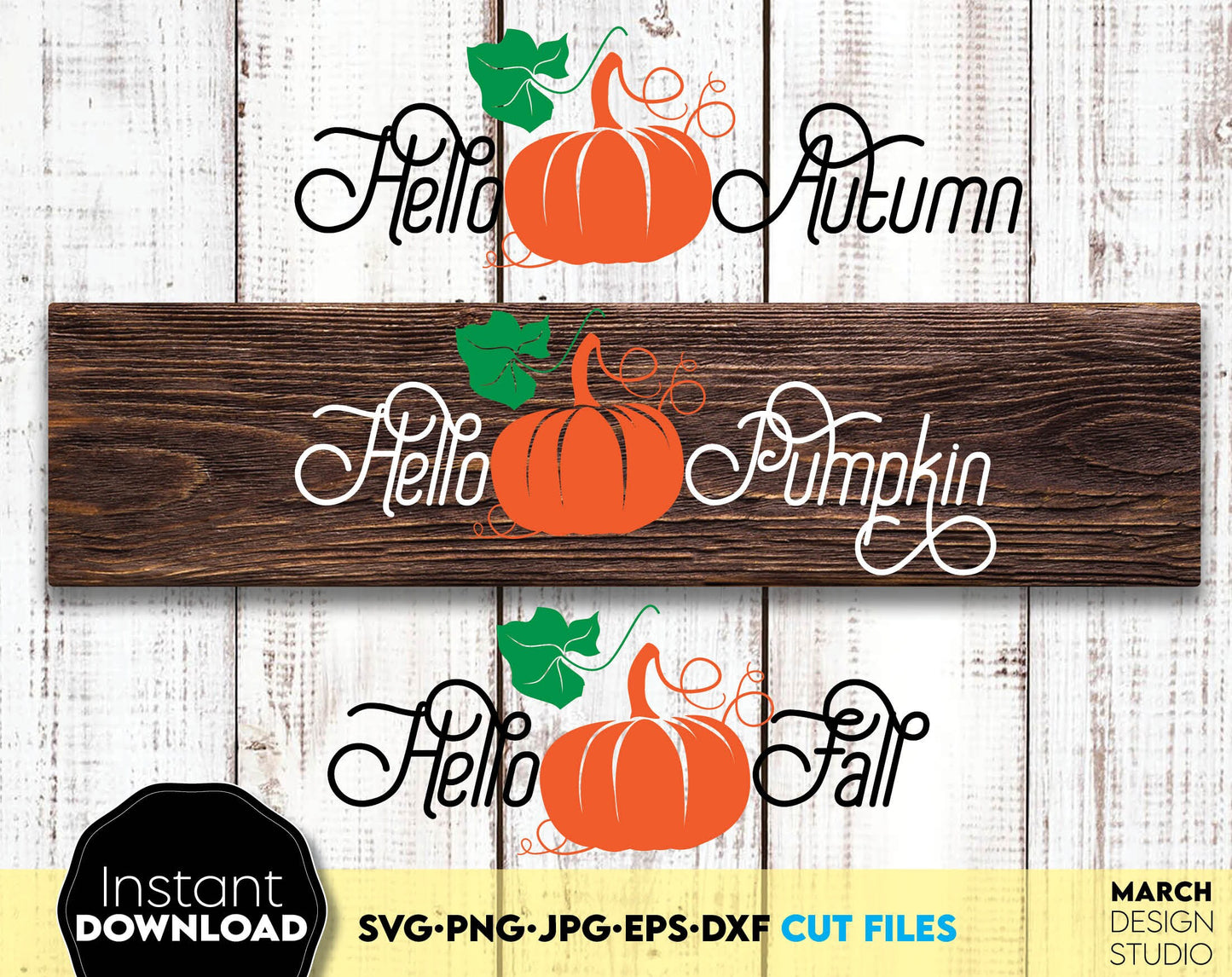 Hello fall bundle - with autumn quotes and autumn market signs included. A great design to decorate your Farmhouse. Use it when you organize an autumn harvest market. Use as a country house decor for the kitchen. Buy now for a good price and enjoy!