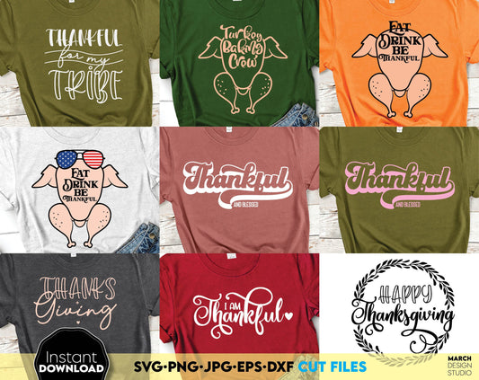 Thanksgiving SVG Bundle, Thankful Tshirt SVG, Thanksgiving Shirt SVG, Thankful Shirts svg Bundle, Thanksgiving Svg Files For Cricut