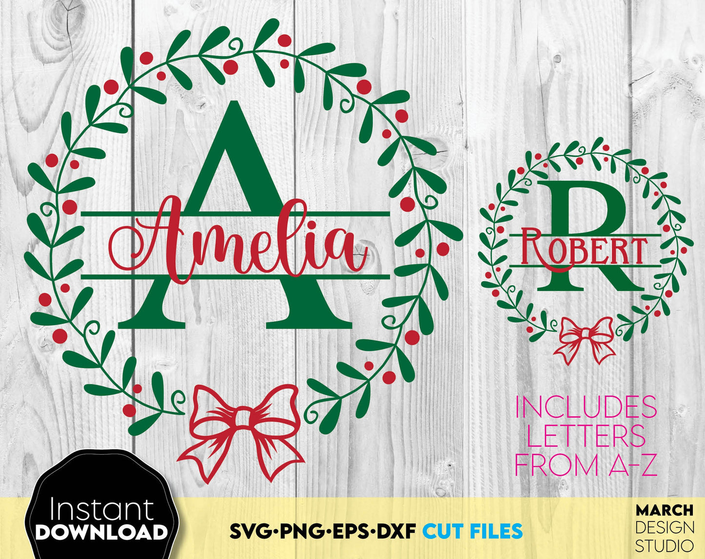 Christmas Monogram designs for Your gift projects or home decoration. Files allow you to use designs for engraving on glass, making shirts, tumblers with Cricut, Silhouette equipment. Monogram files also designed and easy to use for laser cutting.