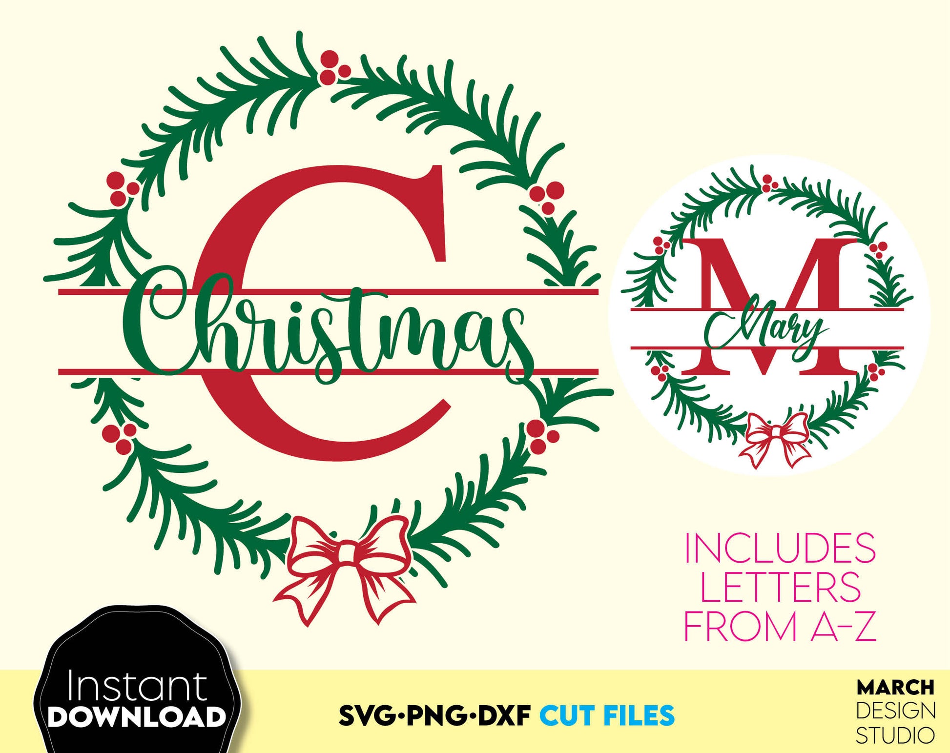 Christmas monogram | Christmas Ornament SVG bundle | Christmas Alphabet SVG | Christmas Letters png Monogram svg, png