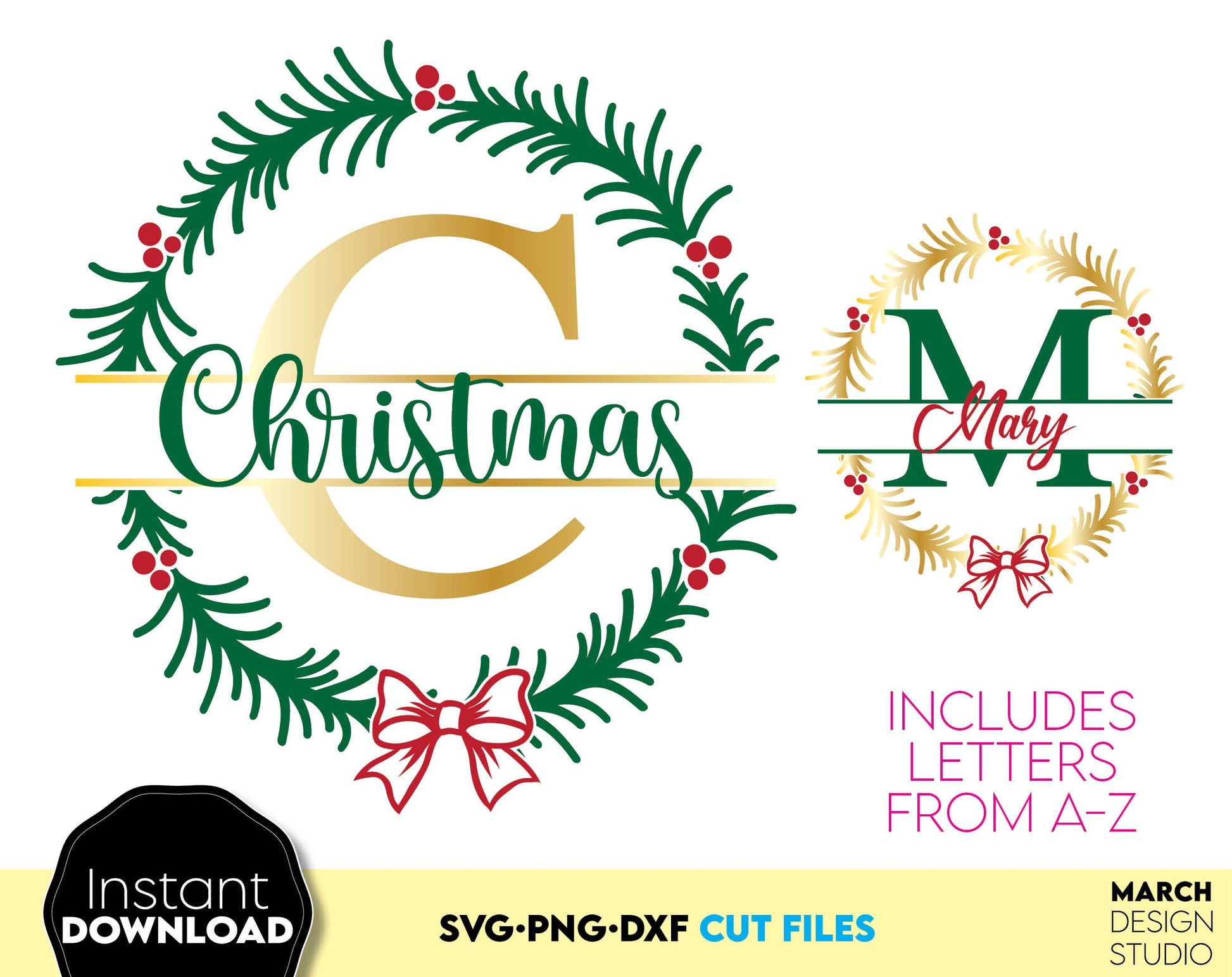 Christmas monogram | Christmas Ornament SVG bundle | Christmas Alphabet SVG | Christmas Letters png Monogram svg, png