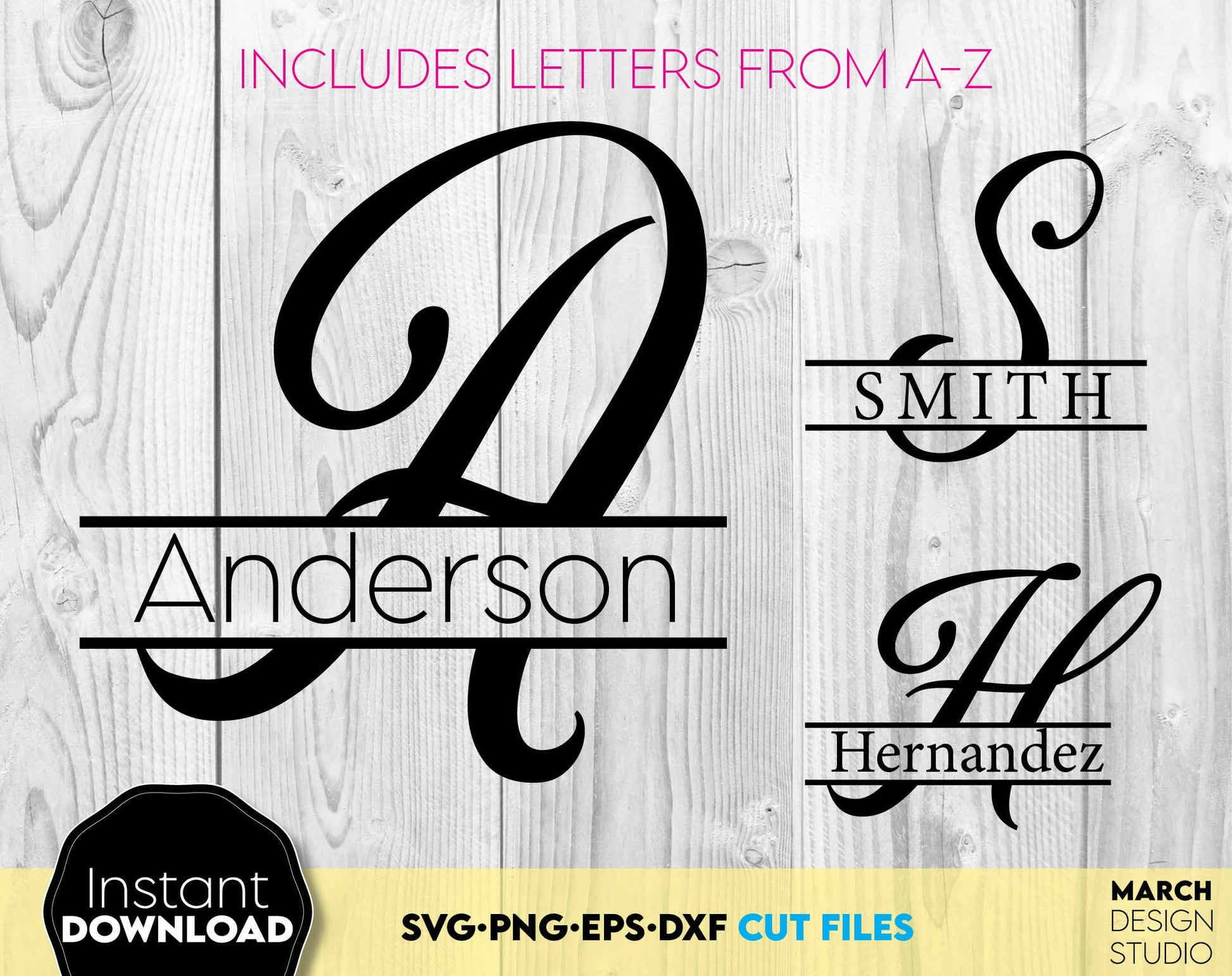 Split Monogram SVG, Monogram SVG, Family Monogram SVG, Split Letters svg, Wedding Monogram svg, Personalized Gift svg, Last Name Sign Png