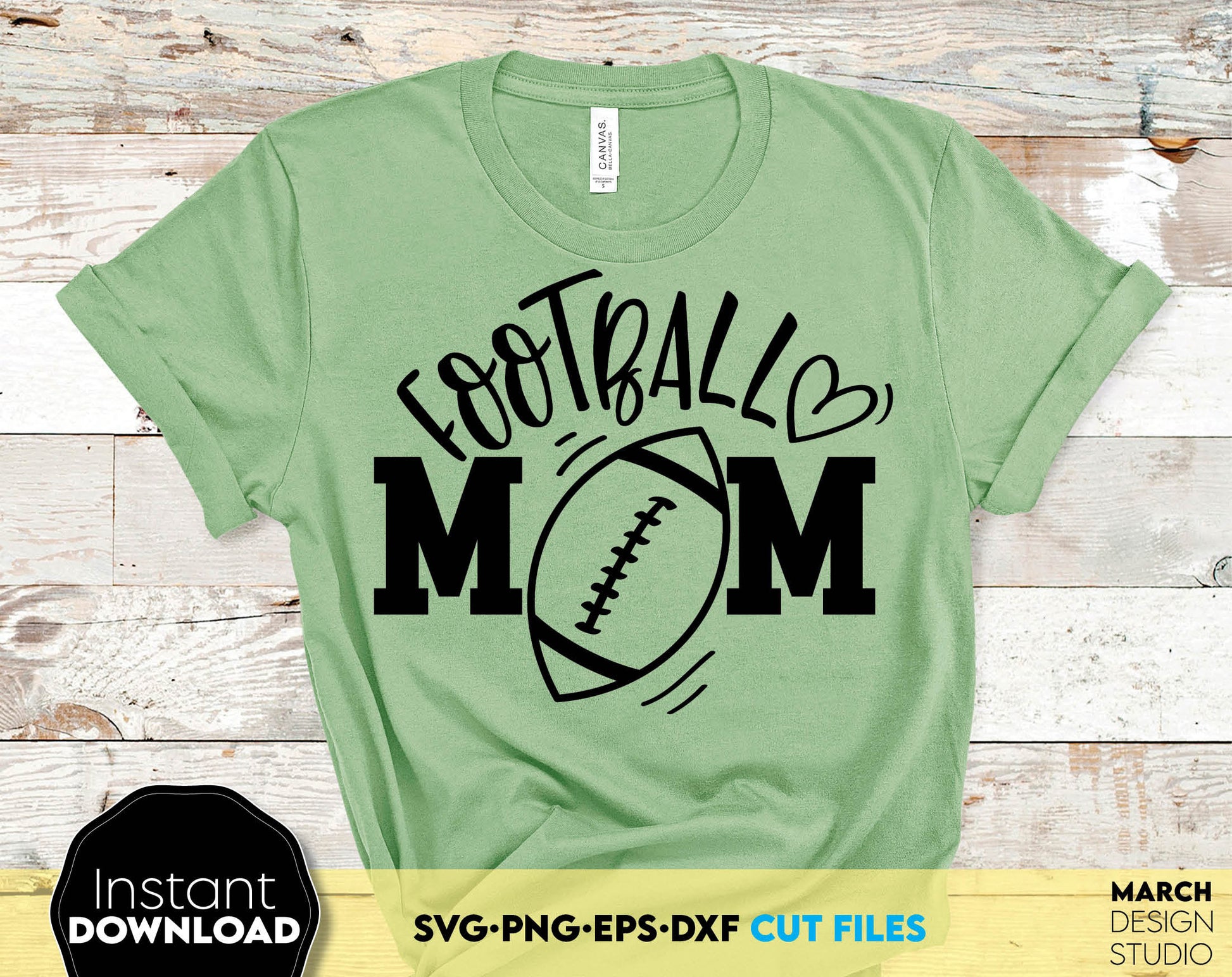 Football mom shirt design. svg png dxf eps files included. Use for cutting from vinyl, sublimation or laser cut projects. Compatible with Cricut, Silhouette or other machines. Buy now for a good price and enjoy!