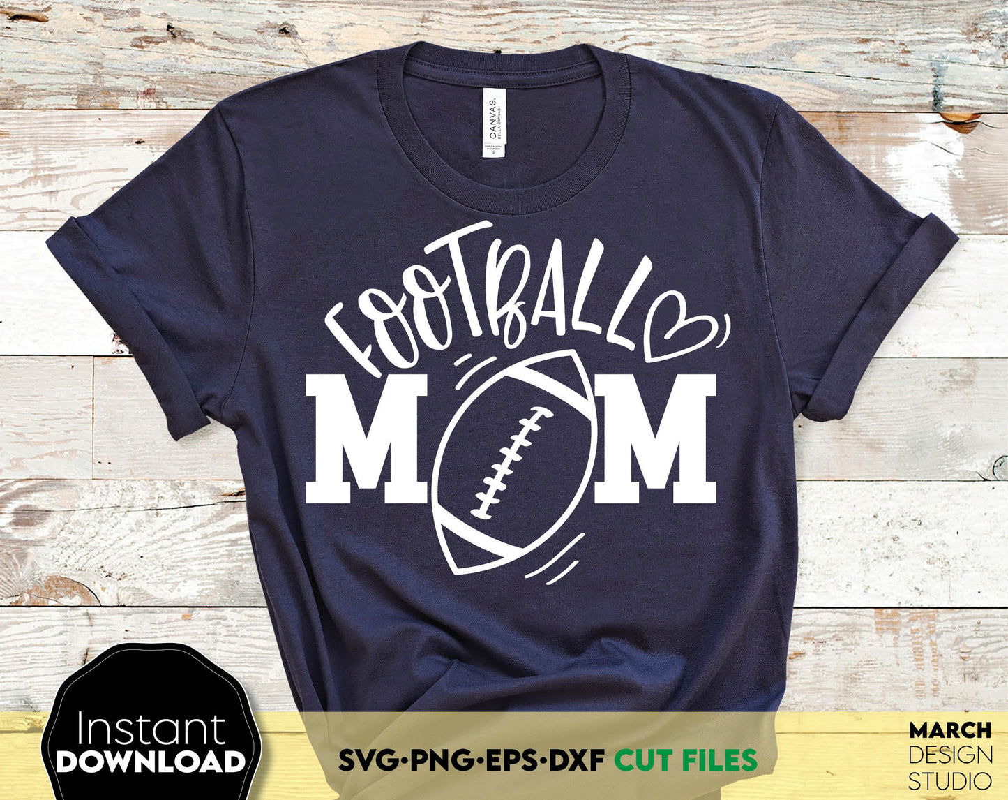 Football mom shirt design. svg png dxf eps files included. Use for cutting from vinyl, sublimation or laser cut projects. Compatible with Cricut, Silhouette or other machines. Buy now for a good price and enjoy!