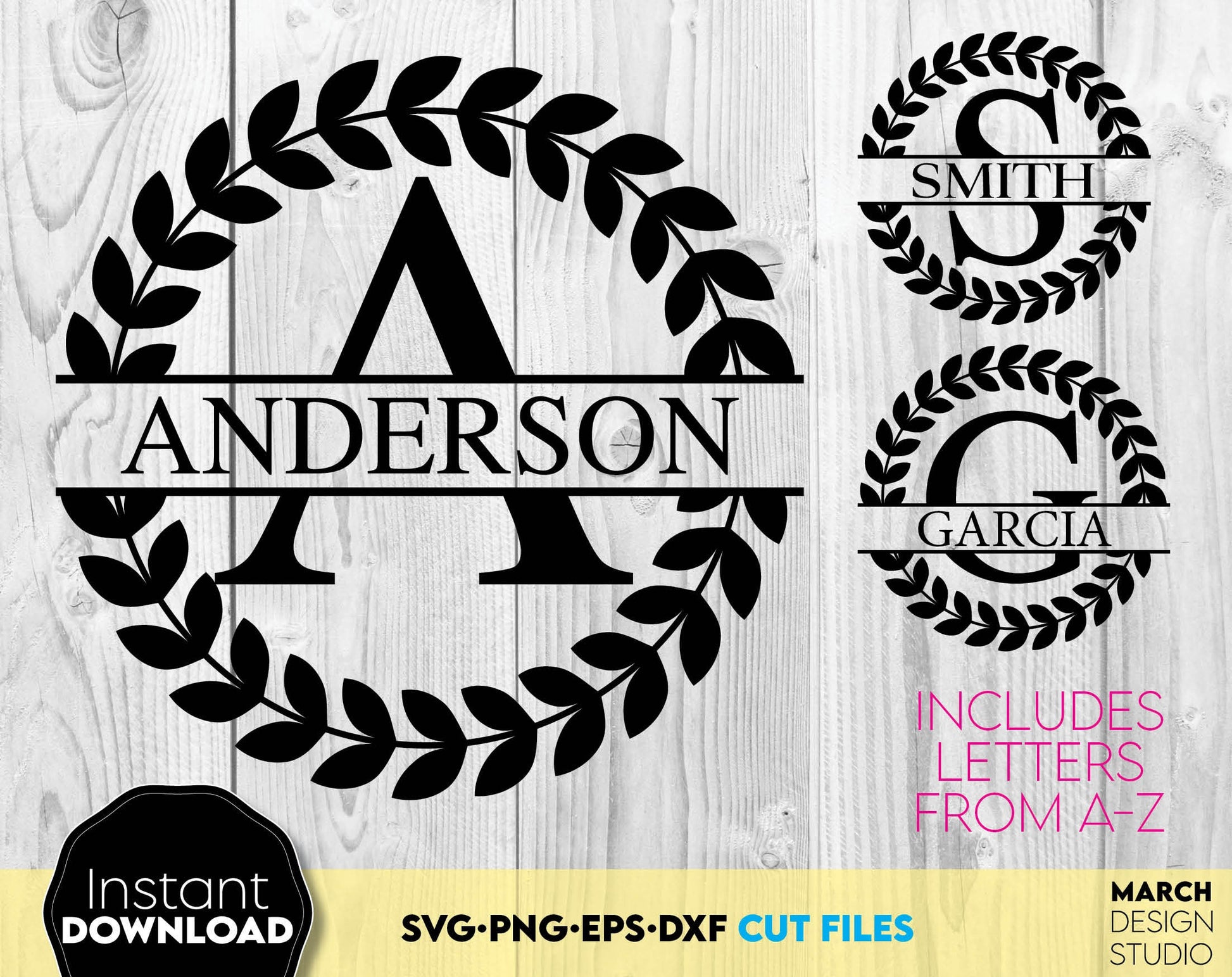 Split Monogram Bundle SVG Split Monogram SVG Split Letters Svg Split Alphabet Svg Split Monogram Files For Cricut Split Font SVG Png Dxf Eps