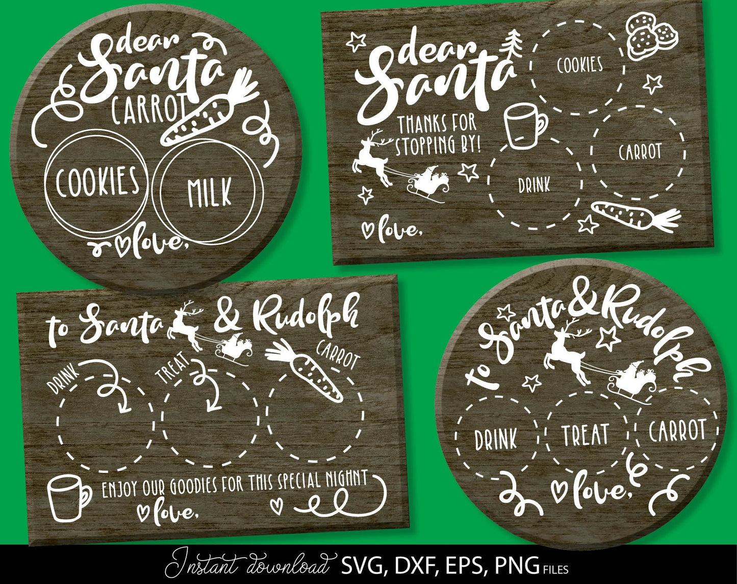 Cookies For Santa Plate SVG Bundle files in various formats allow you to use my wonderful designs for engraving on glass, making shirts, cups, tumblers pillows etc. with Cricut, Silhouette or Glowforge equipment, or use as laser cut files.